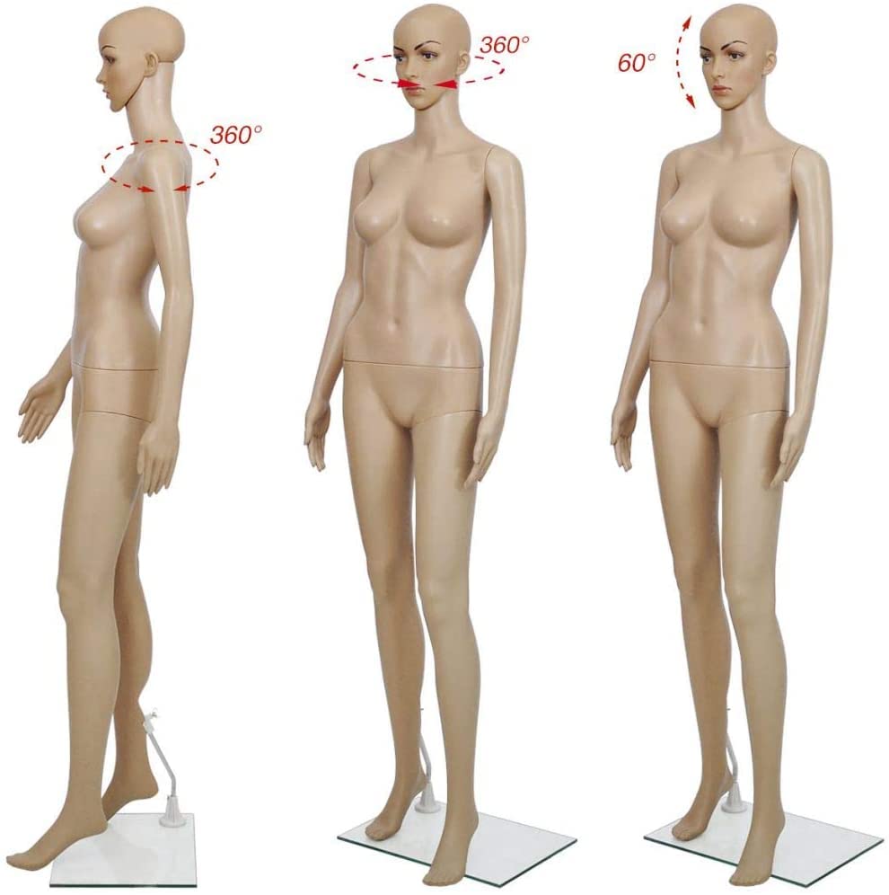Female Mannequin for Shop Window Display - Rotatable & Portable with Metal Base & Calf Pin - Perfect for Retail Stores, Boutiques, and Fashion Showrooms