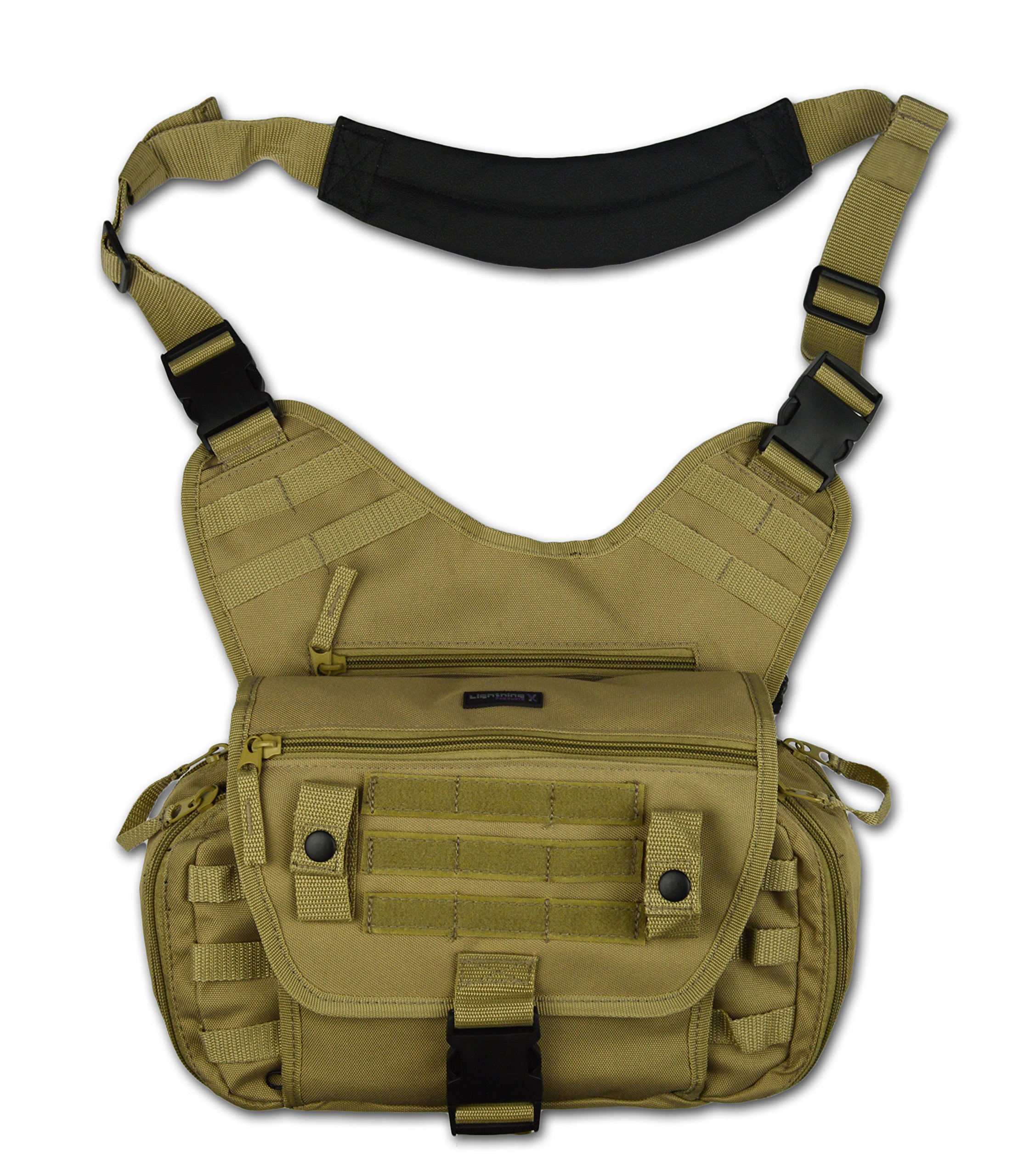 Lightning X Tactical Medic EMS EMT Messenger Bag - Durable Shoulder Sling Pack for Shooting, Hiking & Outdoor Adventures - Perfect First Responder Gear for EMTs, Paramedics & Outdoor Enthusiasts