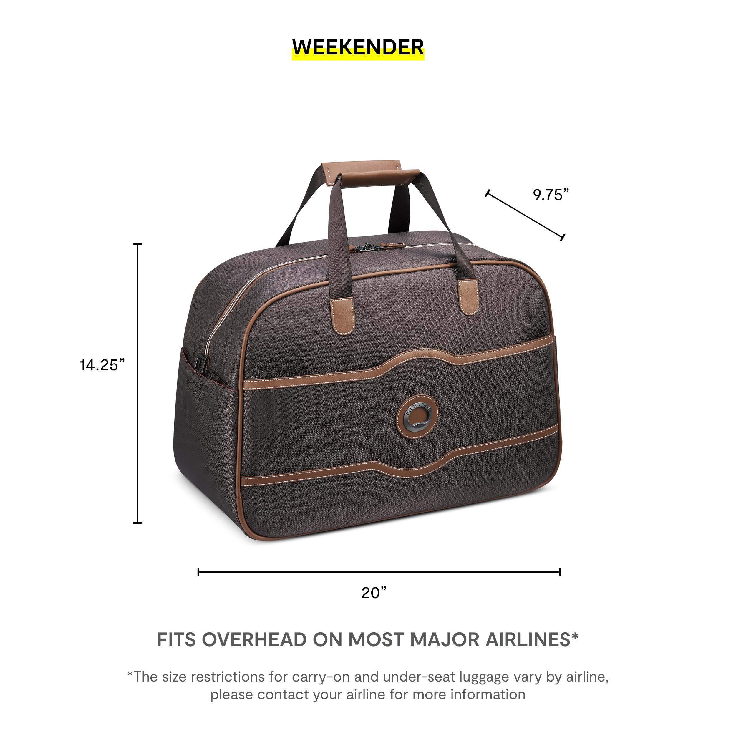 DELSEY Paris Chatelet Air 2.0 Weekender Travel Duffle Bag - Lightweight Carry-On Luggage for Women & Men - Perfect for Gym, Overnight Trips & Weekend Getaways