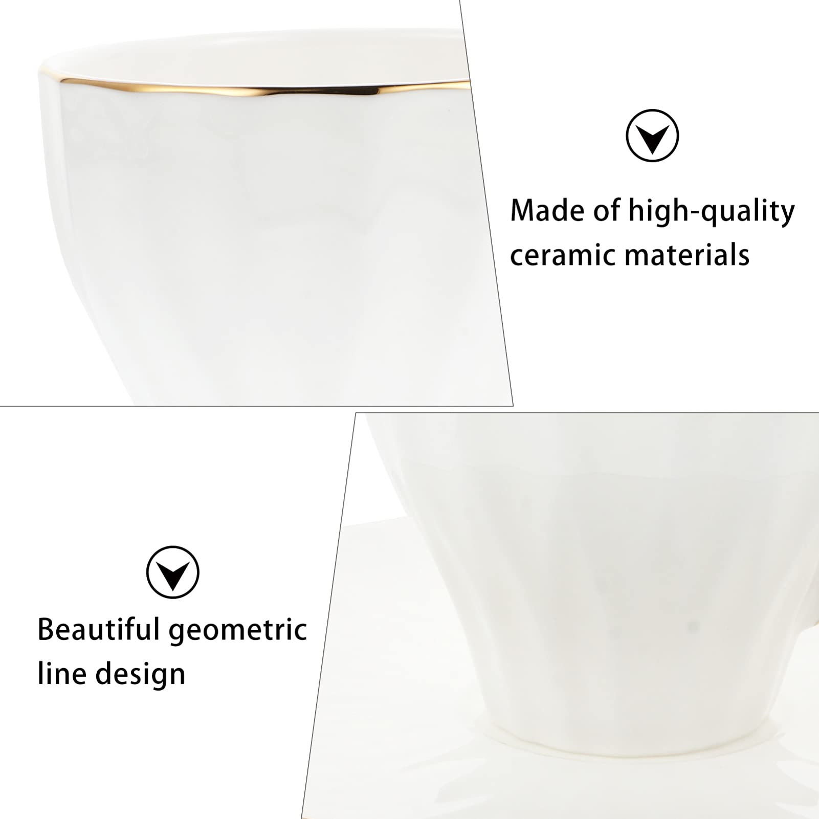 Premium White Bone China Cappuccino & Espresso Cup Set with Saucers - Elegant Ceramic Coffee Mugs for Home, Café & Travel Use