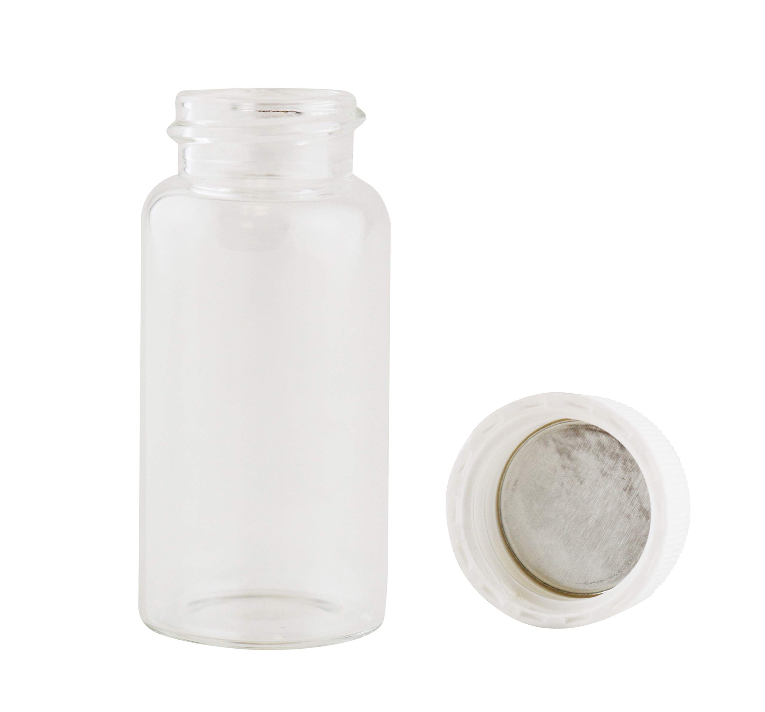 20ml Low Background Glass Scintillation Vials with 22mm Polypropylene Caps & Metal Foil Liners - 500/Case for Laboratory, Nuclear Medicine & Environmental Testing