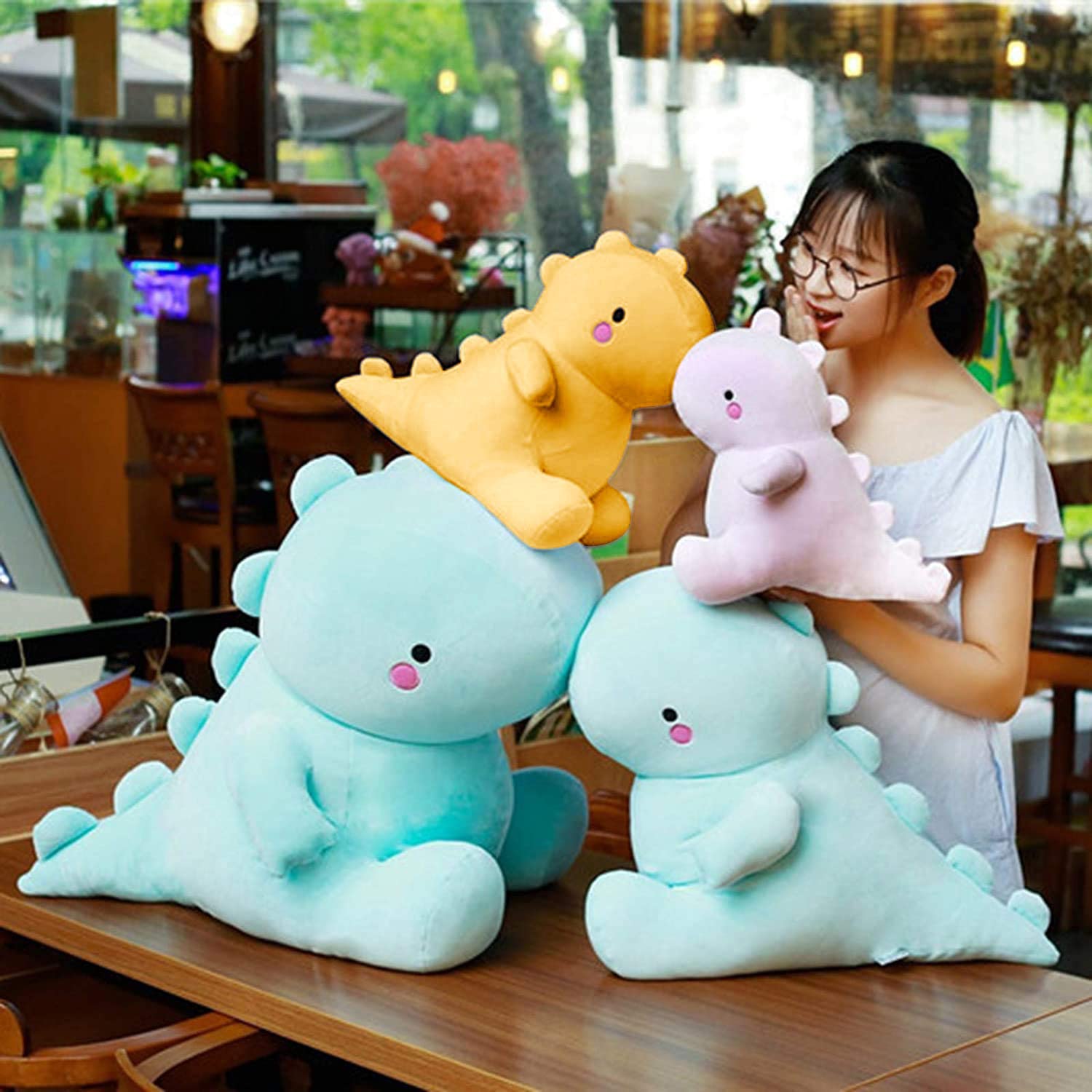 **Soft Cute Dinosaur Plush Toy - 20 Inch Fat Dino Stuffed Animal for Kids, Boys & Girls - Perfect Birthday Gift, Nursery Decor & Cuddly Companion**