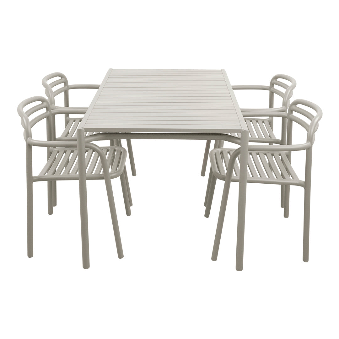 Bliss Rectangular Dining Table Set with 4 Armchairs - Modern Kitchen & Dining Room Furniture for Family Gatherings & Dinner Parties