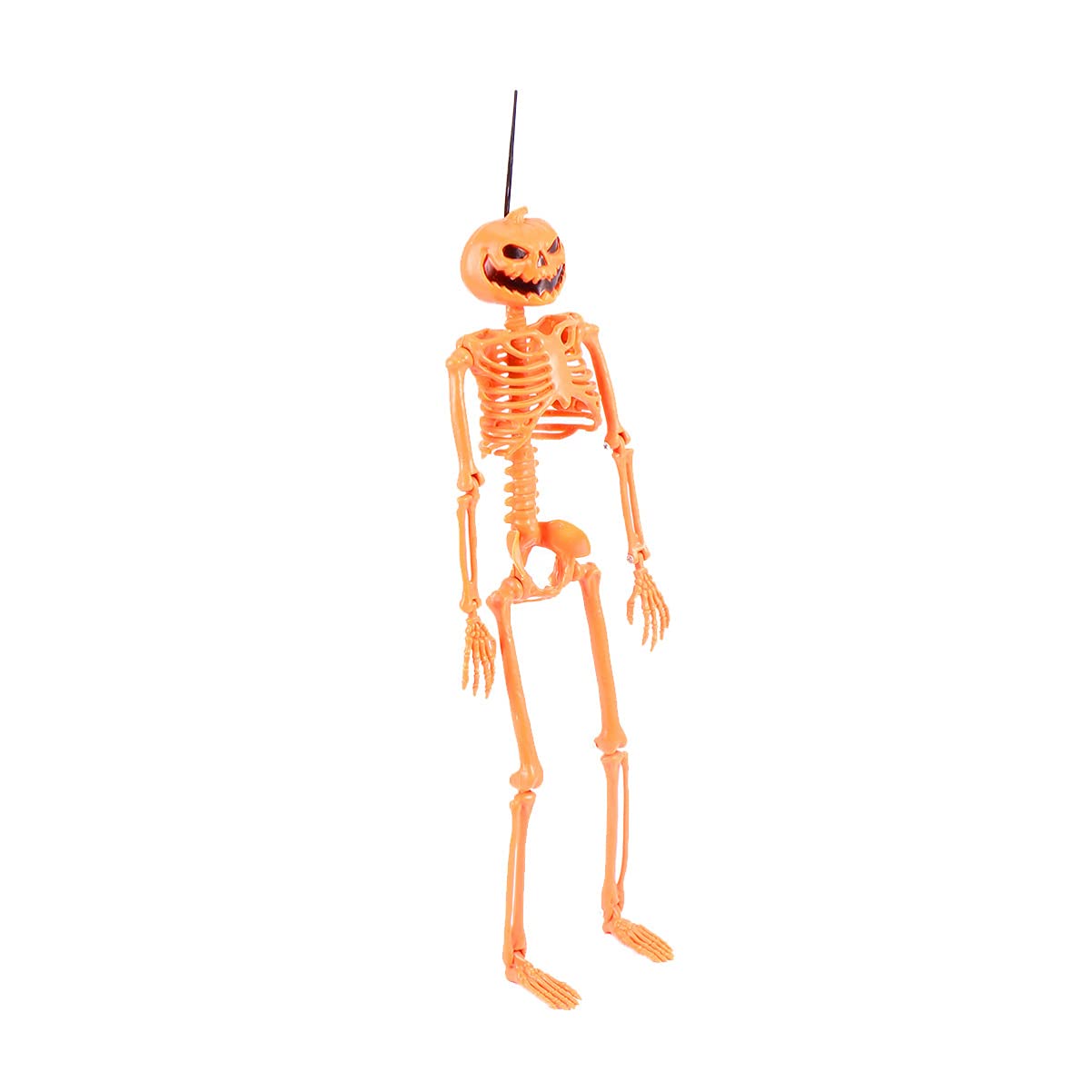 ABOOFAN Halloween Skeleton Pumpkin Decor - Scary Hanging Skull with Cloak, Horror Pumpkin Head Bones for Party, Haunted House & Photo Props - Perfect for Halloween Decorations, Trick or Treat Displays & Spooky Home Decor