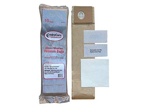 Clarke Vacuum Cleaner Bags - Compatible with Carpetmaster 112, 115, 212, 215, 218 Models - 10 Pack Dust Bags for Efficient Cleaning - Perfect for Home, Office, and Commercial Use