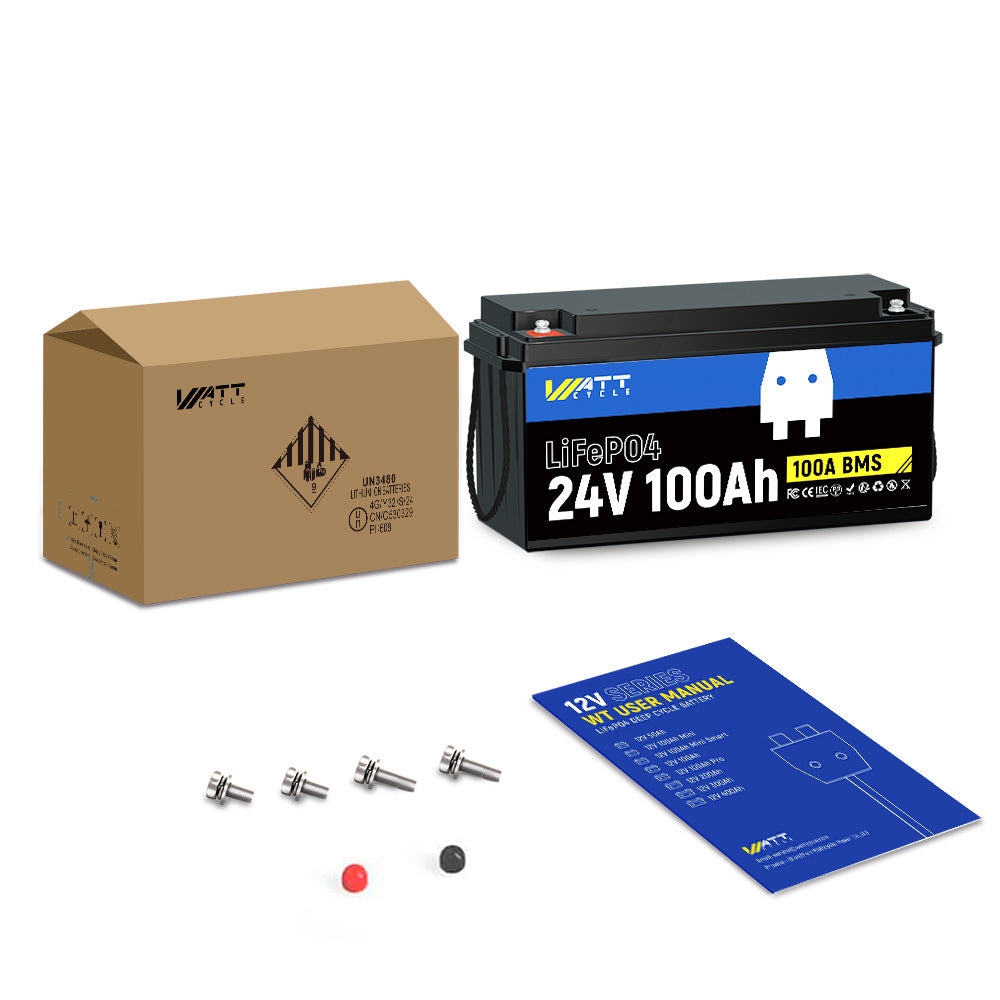 24V 100Ah LiFePO4 Lithium Battery - Deep Cycle Solar Power Storage for RV, Marine, Off-Grid & Solar Systems | Long Lasting & Lightweight Energy Solution