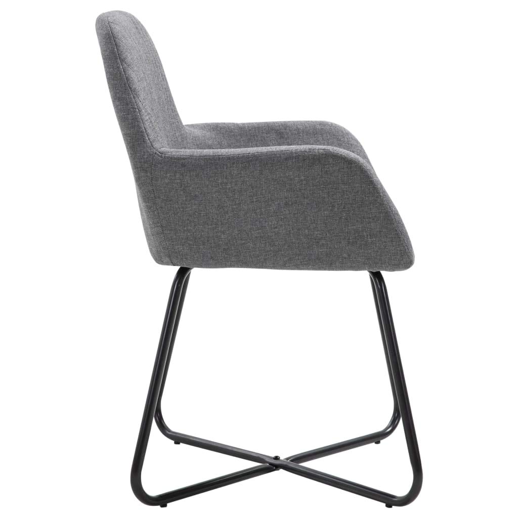 vidaXL Modern Dark Gray Fabric Dining Chairs Set of 4 - Sturdy, Comfortable & Stable Design for Home & Office - Perfect for Dining Room, Living Room, Kitchen or Conference Area