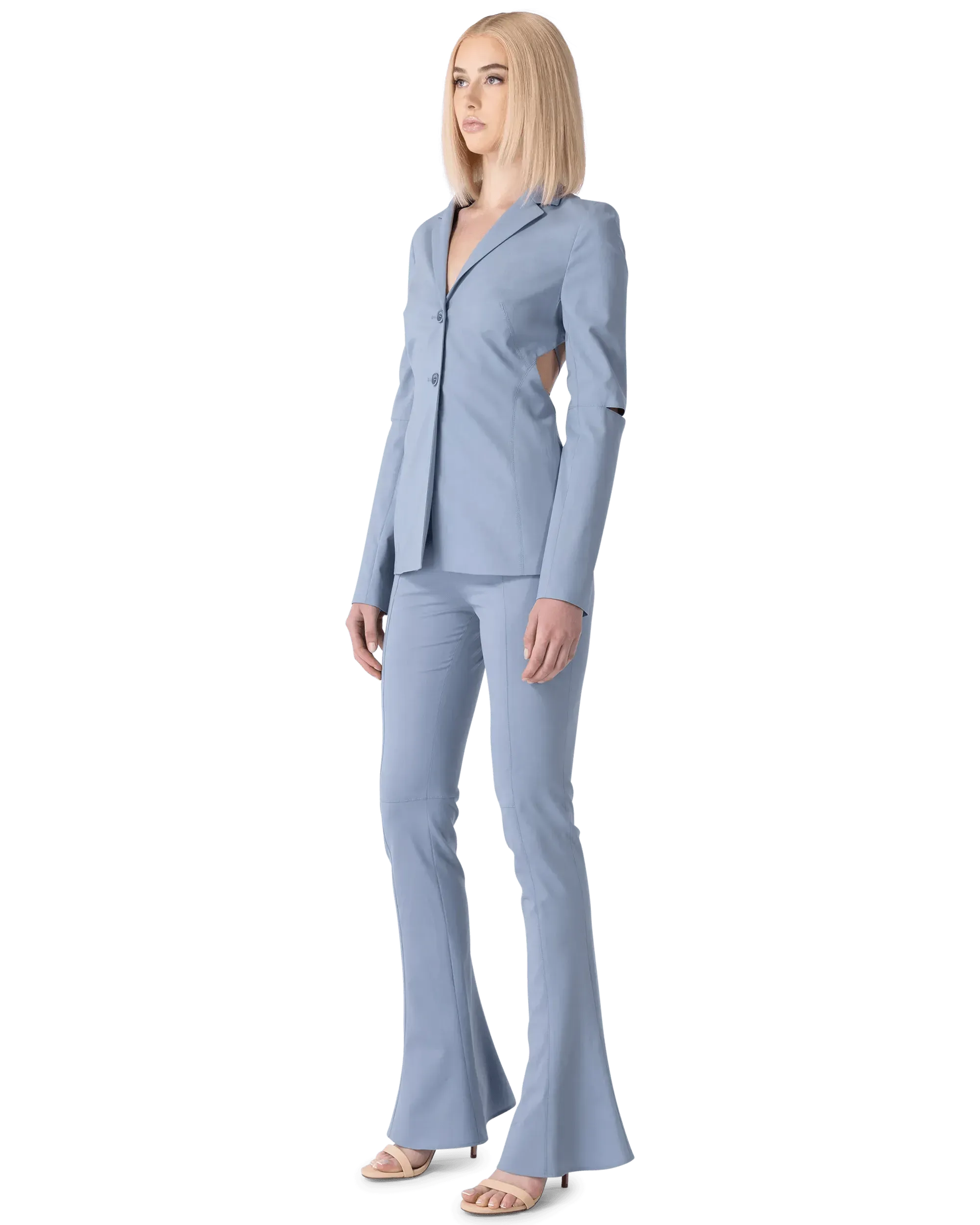 Stylish Melo Backless Split Sleeve Blazer for Women - Trendy Office Wear & Evening Party Outfit - Perfect for Business Meetings, Cocktail Events & Date Nights
