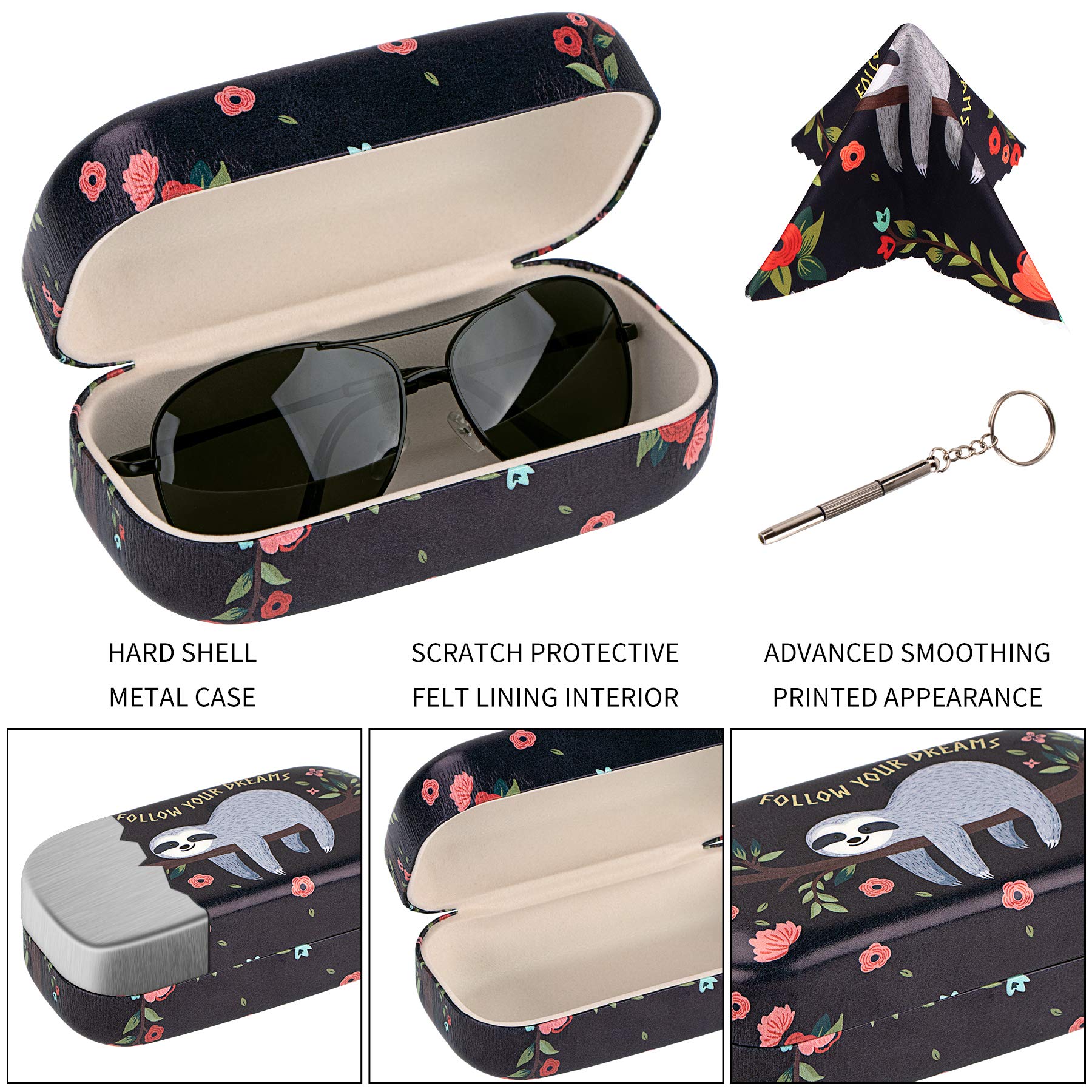 Durable Hard Sunglasses Case for Large Eyeglasses - Protective Storage for Medium to Large Frames - Perfect for Travel, Sports & Everyday Use
