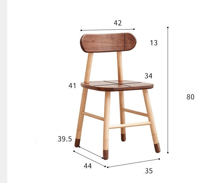 Adjustable Solid Wood Children's Chair - Oak, Beech, Birch - 3 Height Settings for Kids' Study, Dining & Playroom