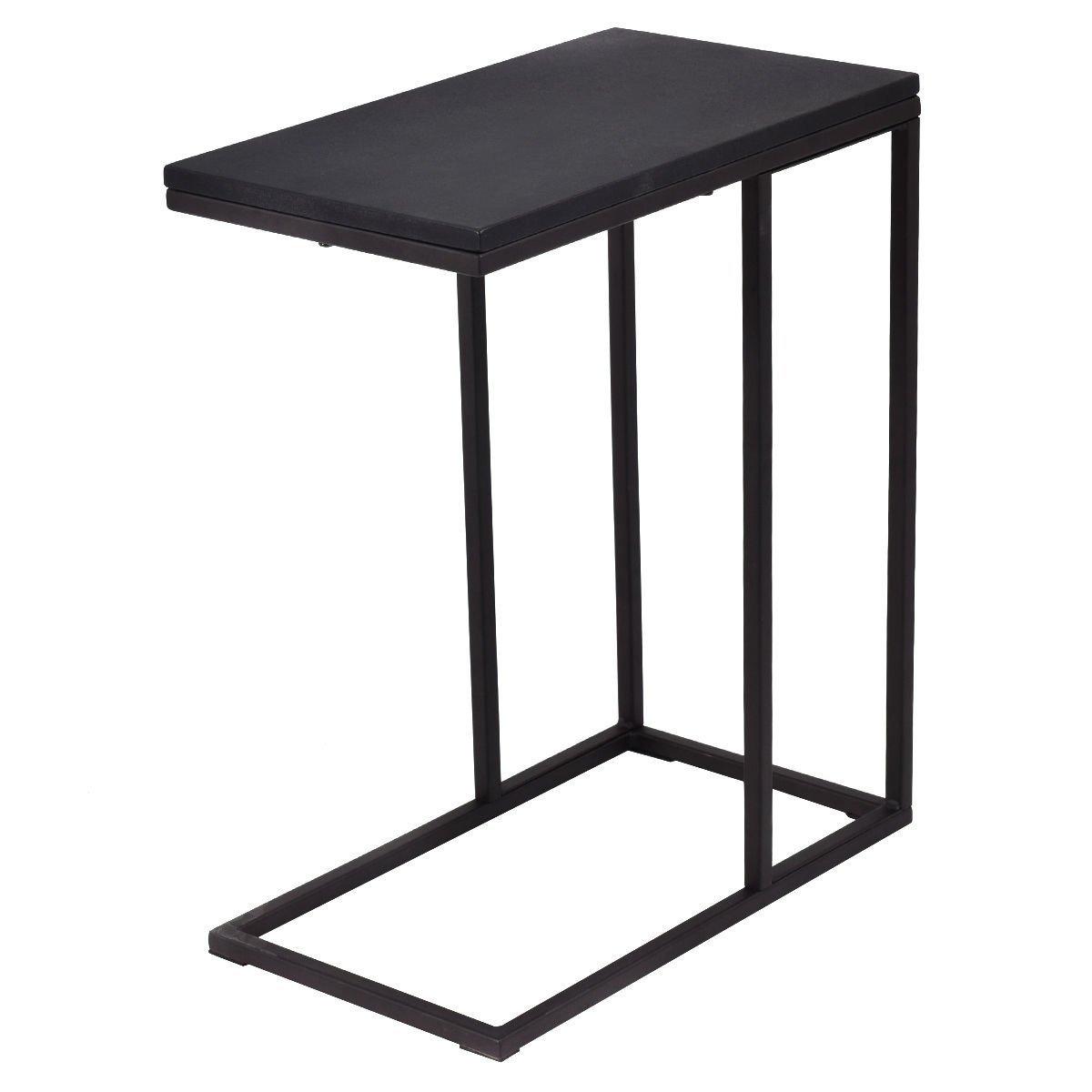 Black Coffee Tray Sofa Side Table - Multi-Functional Ottoman Couch Console Stand for TV Snacks, Drinks & Laptop - Perfect for Living Room, Bedroom & Home Theater Use