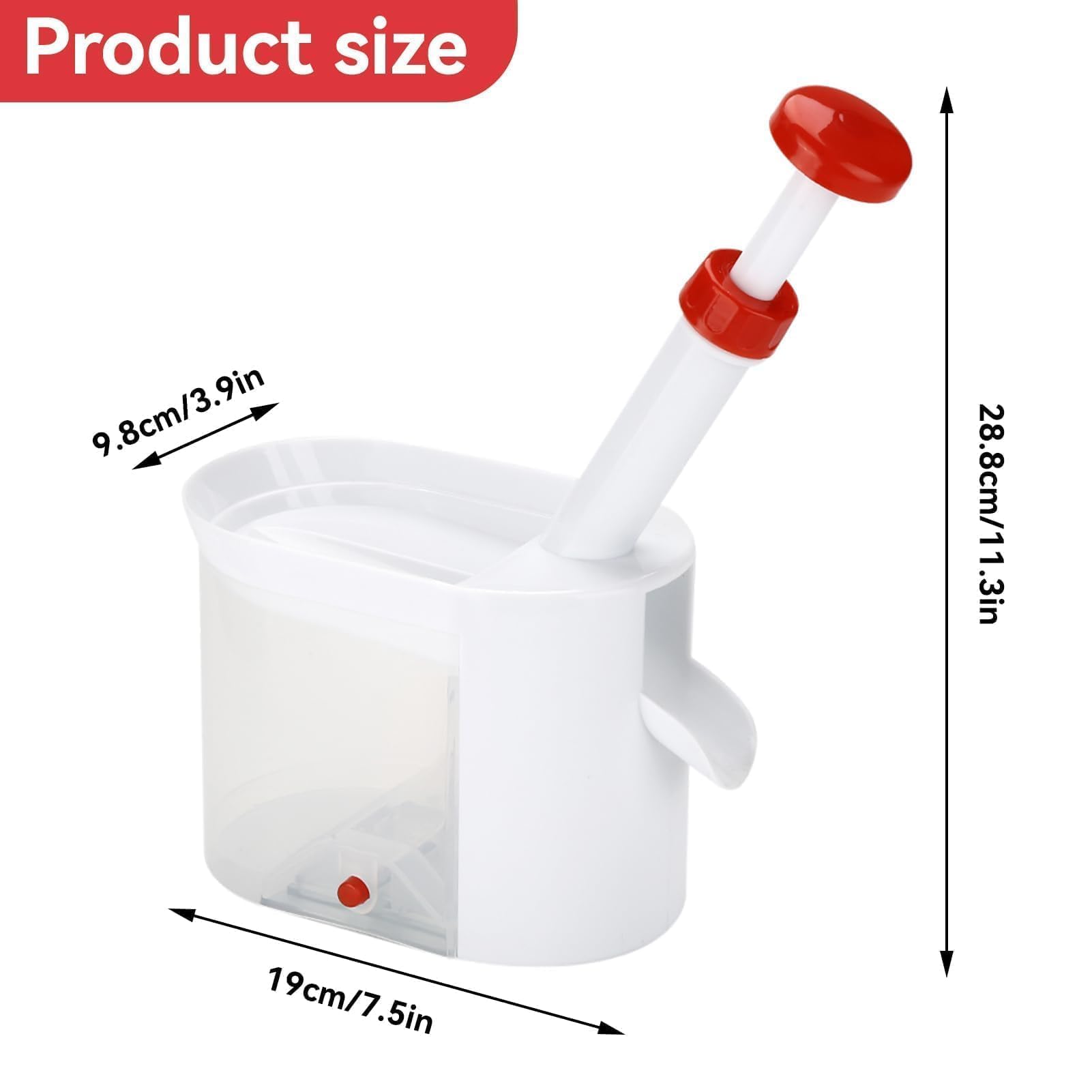 Cherry Pitter Tool with Stone Catcher Container - Reusable Plastic Cherry & Grape Seed Remover for Home, Kitchen, Travel - Perfect for Baking, Juicing, and Fruit Snacks
