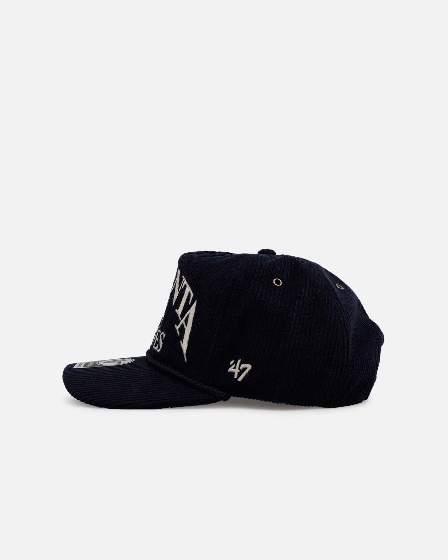 47 Brand Atlanta Braves 'Pitchout' 47 Hitch Corduroy Snapback Hat - Navy Blue Baseball Cap for Men & Women - Perfect for Games, Casual Wear & Braves Fan Collection
