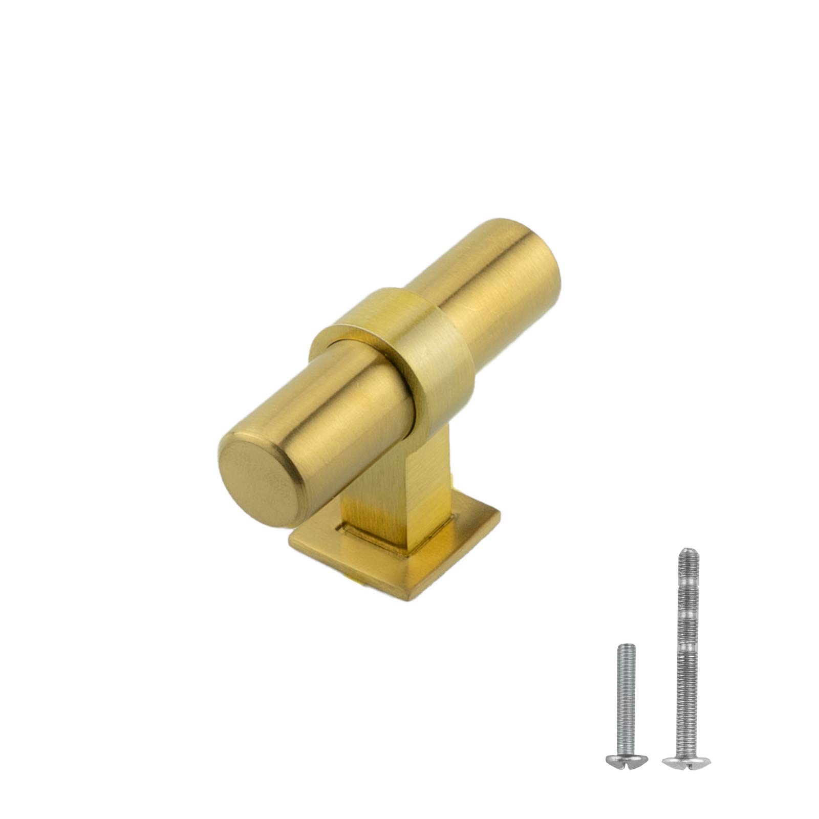 Modern Brass T-Bar Handles 10-Pack - Kitchen & Dresser Hardware