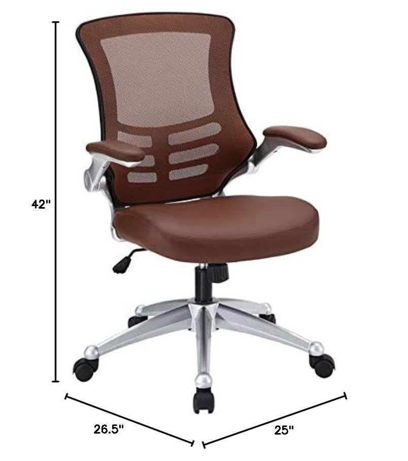 Hawthorne Collections Modern Faux Leather Office Chair - Ergonomic Executive Desk Chair with Adjustable Height, Lumbar Support (Tan/Black) - Perfect for Home Office, Gaming Setup & Workspace