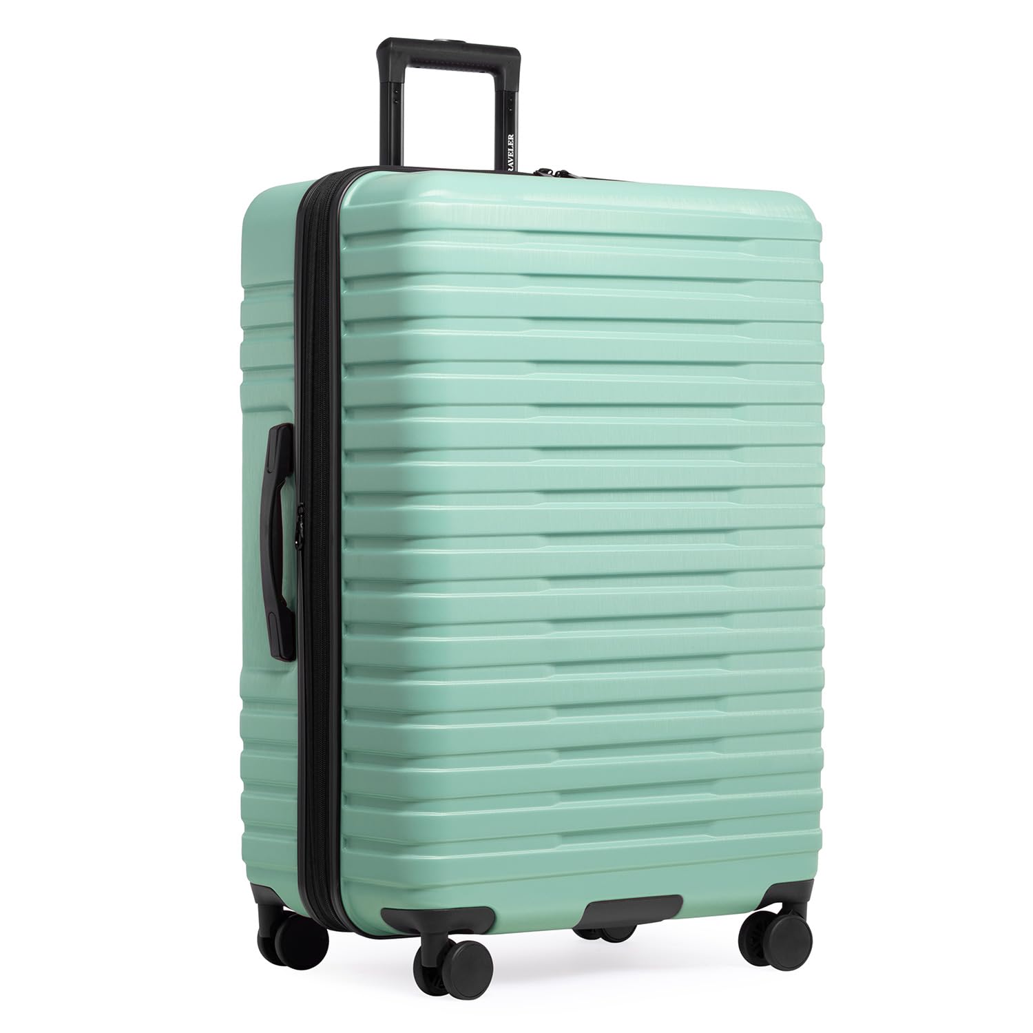 U.S. Traveler Boren 30-Inch Polycarbonate Hardside Spinner Luggage - Mint Green Checked Suitcase with 8 Wheels & Aluminum Handle for Business Travel, Family Vacations & International Trips