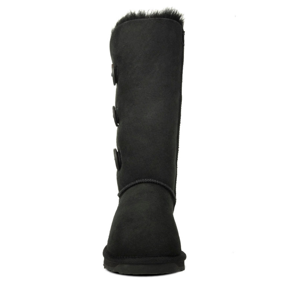 Premium UGG Men's 3-Button Fleece Lined Boots - Warm Winter Snow Boots for Outdoor Activities & Casual Wear