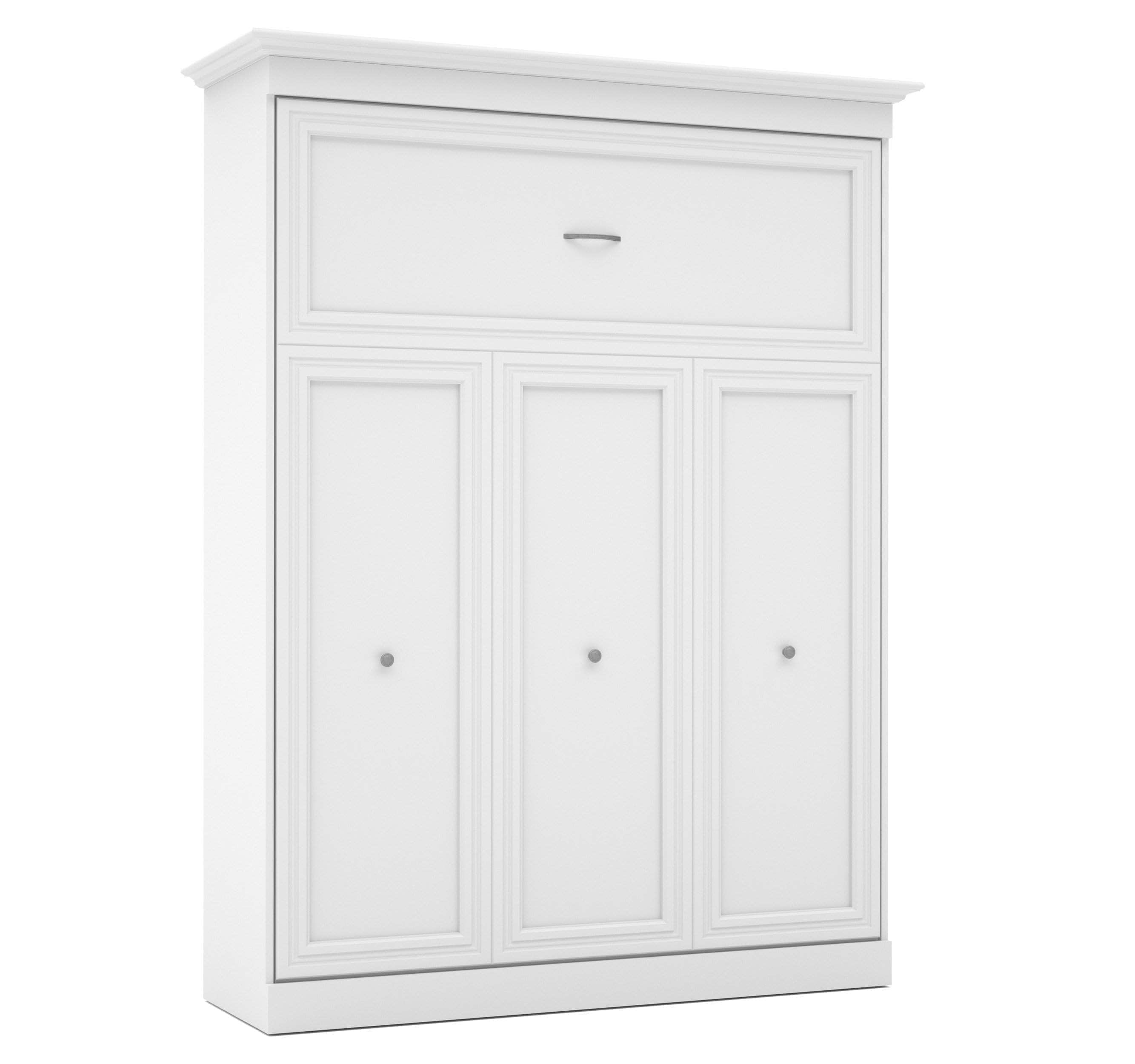 Versatile Queen Size Murphy Wall Bed with 2 Storage Cabinets (115