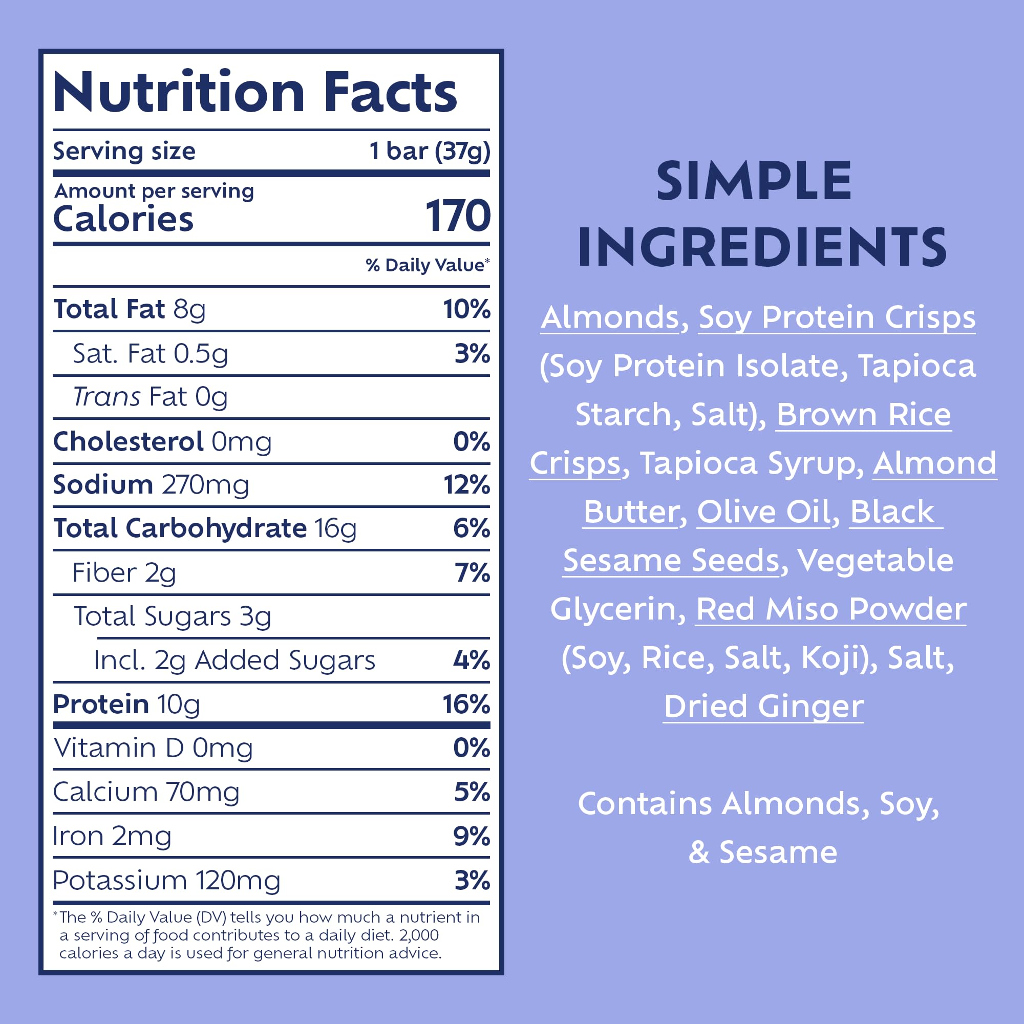 Afar Savory Protein Bars - Low Sugar High Protein Snacks for Adults - Vegan Gluten Free Meal Replacement with Rice Crispy Texture (8 Bars, Japanese Miso Flavor) - Perfect for Workouts, Office Snacks & Healthy On-the-Go Nutrition