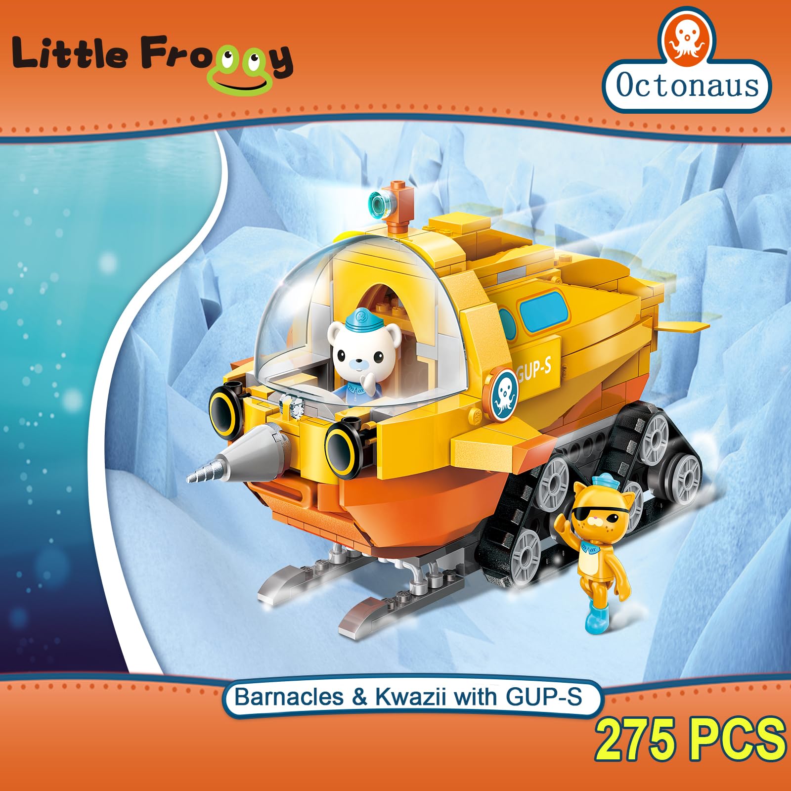 **Little Froggy Octonauts GUP-S Vehicle & Figure Building Block Set - 275PCS Creative Construction Toy Compatible with Lego Bricks - STEM Learning Gift for Boys & Girls Ages 6+ - Perfect for Imaginative Play, Birthday & Holiday Gifts**