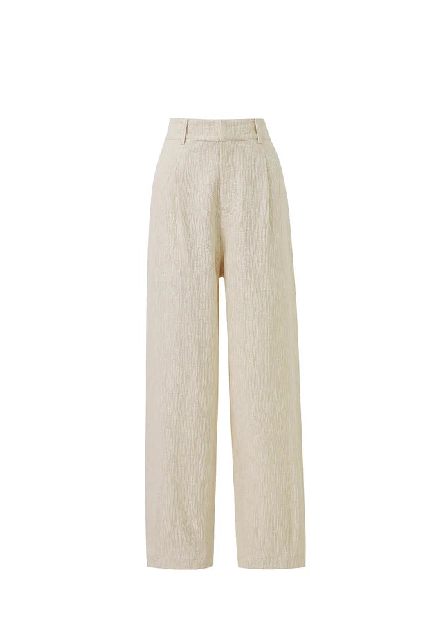 Pepita Pants for Women - Soft Cream High Waisted Stretch Pants | Comfortable Lounge Pants for Yoga, Travel & Everyday Wear