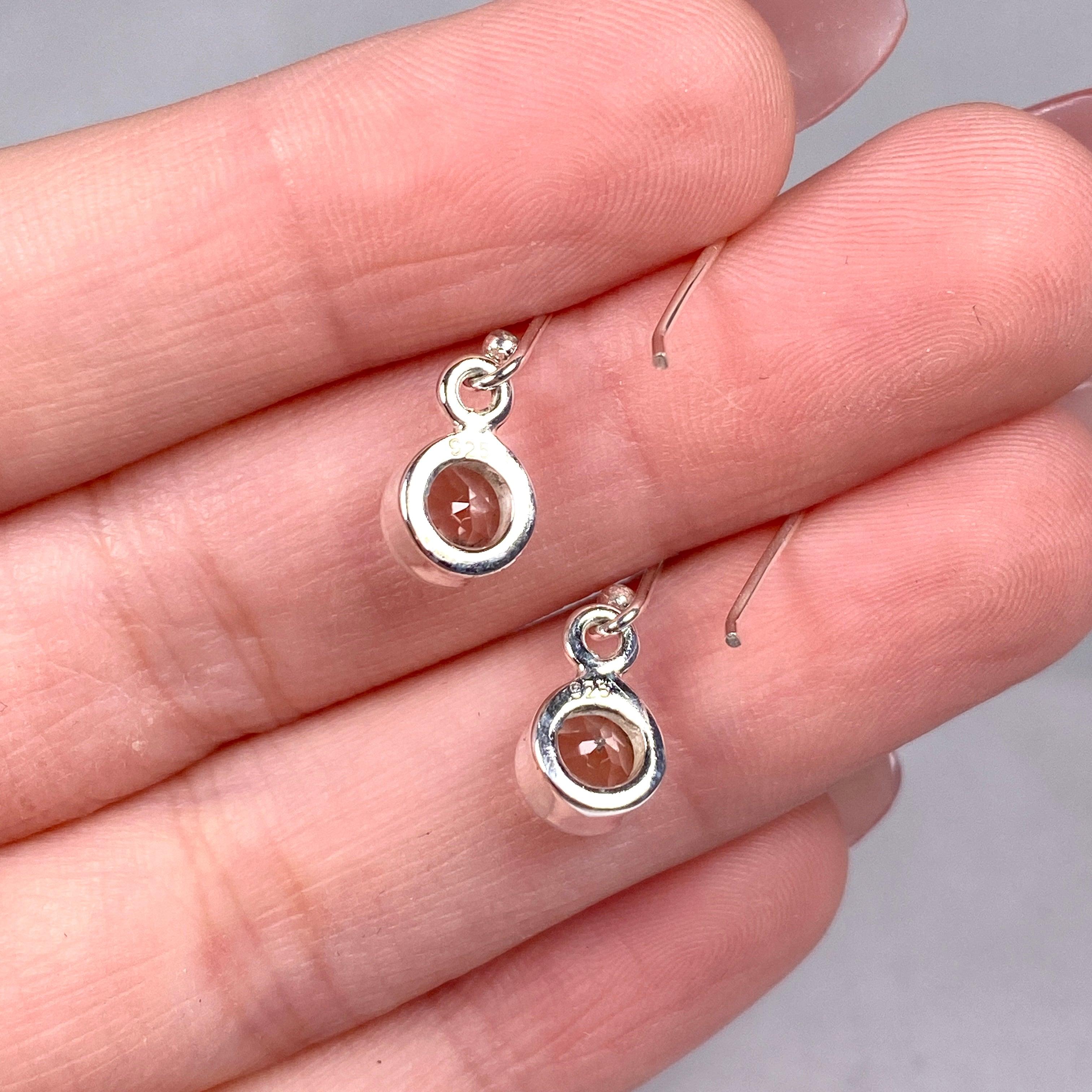 Prasiolite Petite Round Faceted Earrings R2363 PRC - Elegant Green Gemstone Jewelry for Women, Perfect for Weddings & Special Occasions