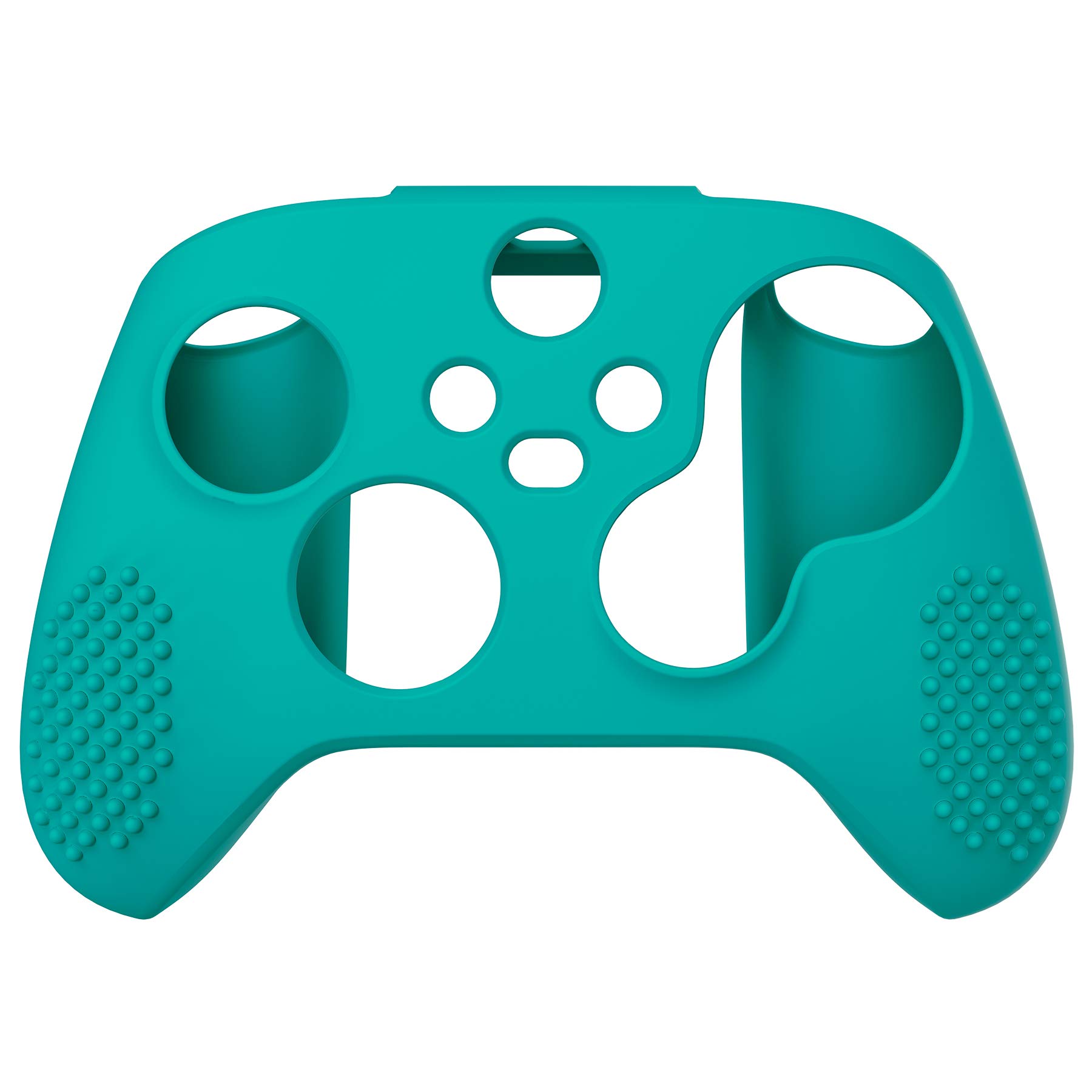 eXtremeRate PlayVital Silicone Cover Skin for Xbox Series X/S Controller - Non-Slip Rubber Grip with 6 Thumbstick Caps (3D Textured Edition, Aqua Green) - Perfect for Gaming, Protection & Enhanced Comfort
