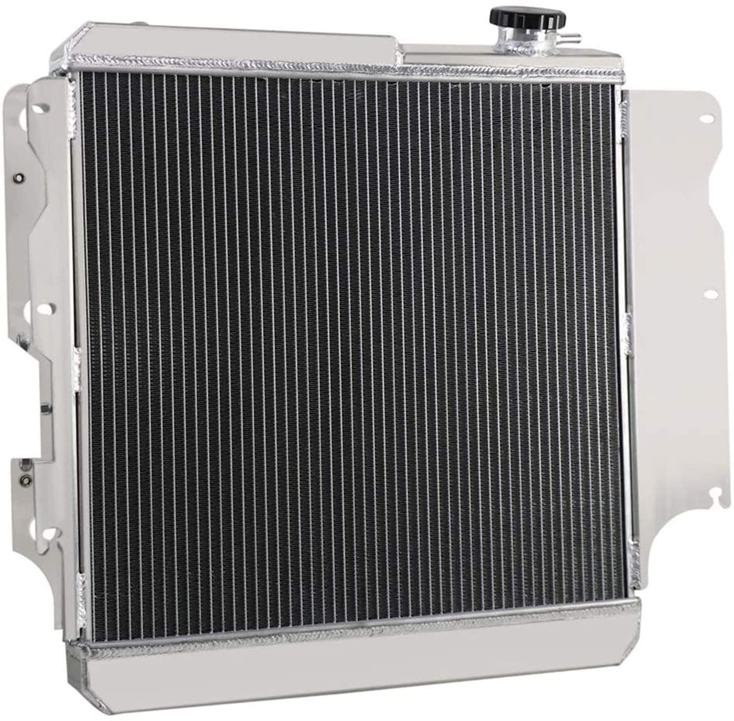 1987-2006 Jeep Wrangler TJ 3-Row Aluminum Radiator with Fan Shroud & Thermostat Relay Kit - High Performance Cooling Upgrade for Off-Road Adventures & Daily Driving