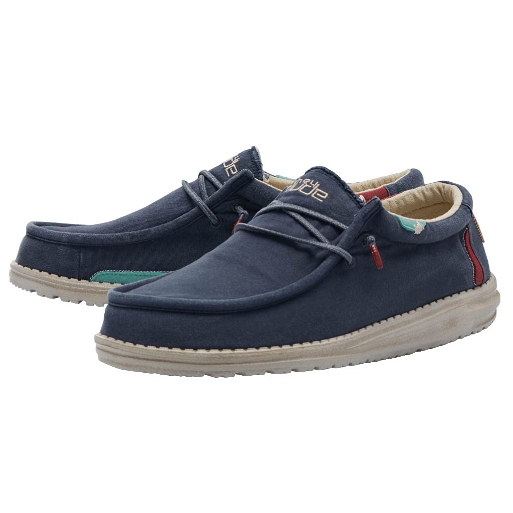 Hey Dude Men's Wally Wash Lace-Up Loafers - Lightweight Comfortable Casual Shoes for Men | Perfect for Walking, Travel & Everyday Wear