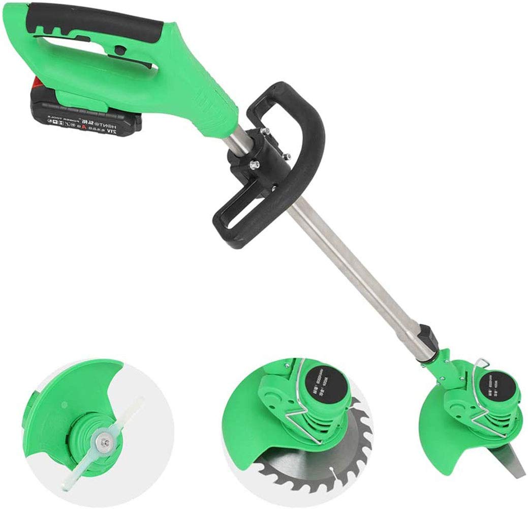 21V Cordless Electric Grass Trimmer & Lawn Edger - Brush Cutter & Pruning Tool Kit with Replaceable Blades for Shrub, Garden, Lawn Care & Yard Maintenance | Perfect for Landscaping, Backyard Trimming & Professional Gardening