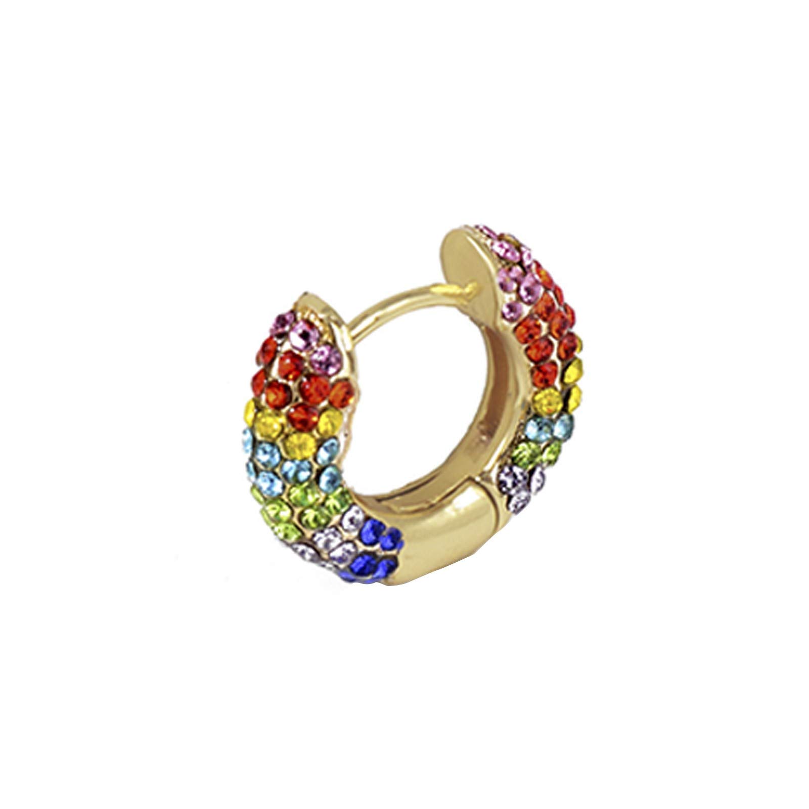 Rainbow Diamond Earrings for Women - Fashionable Czech Copper Earrings | Dainty Studs for Everyday Wear, Parties & Gifts | D28rs