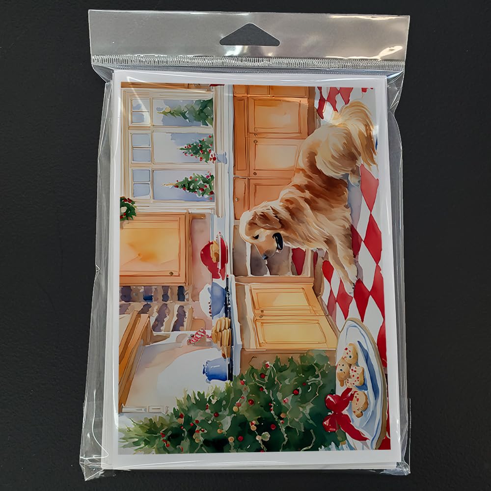Golden Retriever Christmas Greeting Cards - Pack of 8 Blank A7 Note Cards (5x7 inches) with Envelopes - Holiday Dog Lover Stationery for Christmas Gifts, Party Invitations & Festive Correspondence