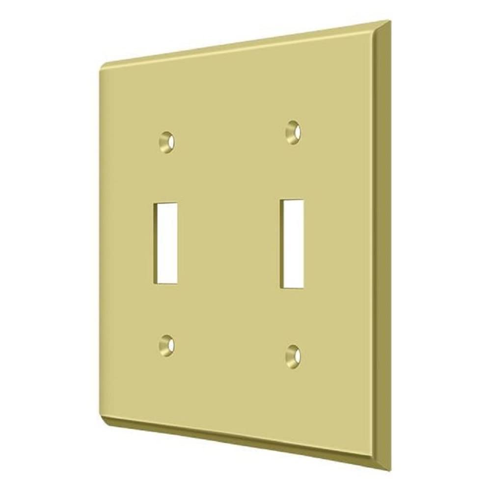 Deltana SWP4761 Polished Brass Double Switch Plates - Decorative Electrical Wall Plates for Home, Office & Commercial Use