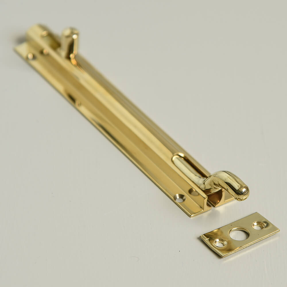 Polished Brass Barrel Bolt - Heavy Duty Door & Gate Latch for Home, Barn & Shed Security - Rust-Resistant Cabinet & Furniture Hardware