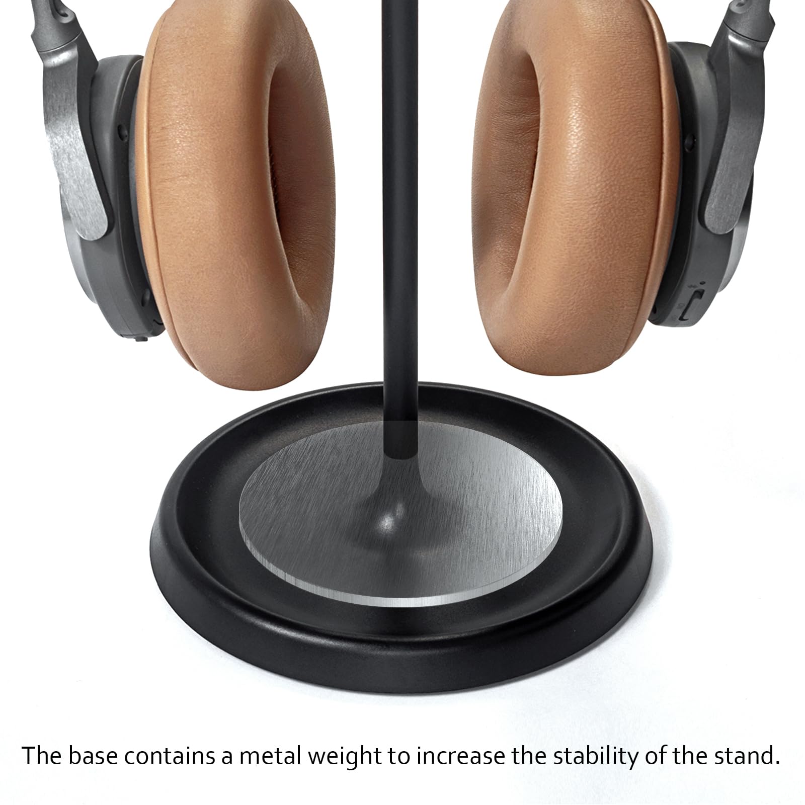 Premium Headphone Stand with Storage Tray - Heavy Base Gaming Headset Holder for AirPods Max, AirPods Pro, Beats, Bose, Sony & More - Perfect for Desk Organization & Gaming Setup (Black)