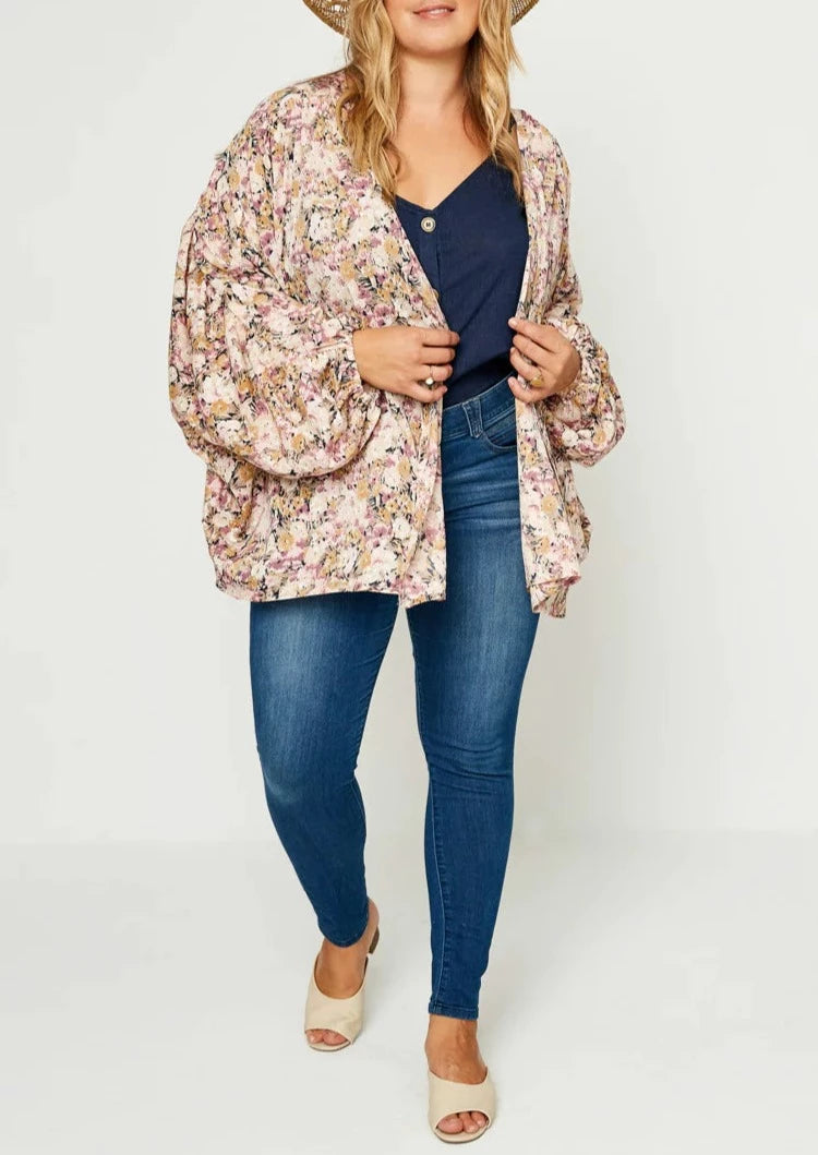 Forget Me Not Kimono | Elegant Floral Japanese Robe for Women | Perfect for Spa, Yoga & Relaxation at Home