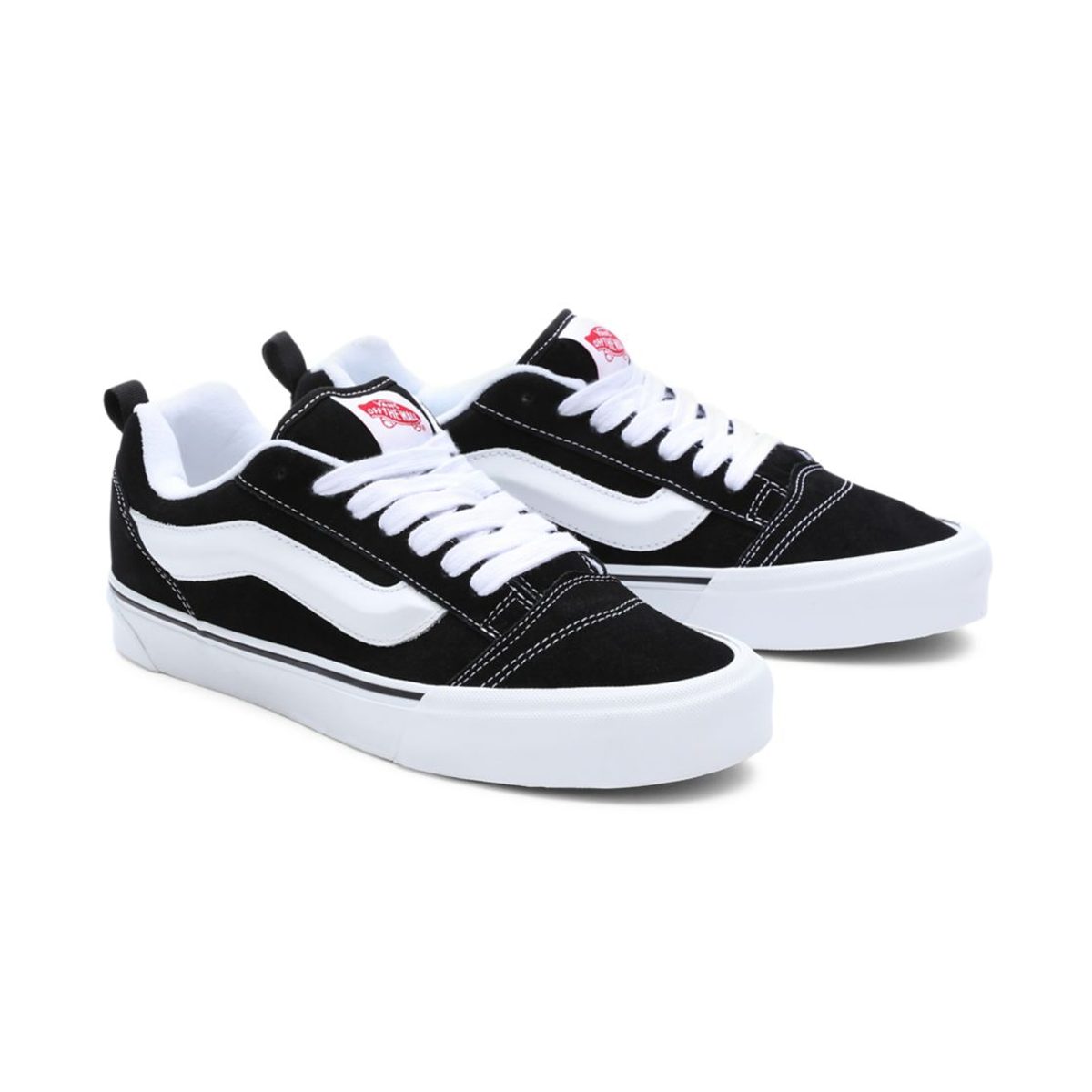 Knu Skool 'Black White' Vintage Sneakers for Men & Women - Retro Skate Shoes for Casual Wear, Street Style & Urban Fashion