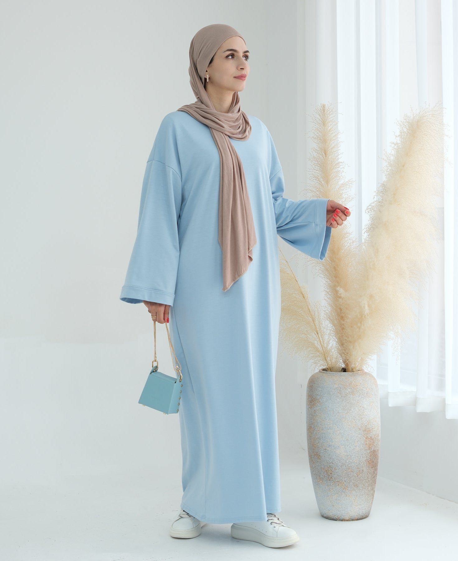 Ava Knit Maxi Dress for Women - Soft & Comfortable Long Flowy Dress in Blue | Perfect for Summer, Beach, Parties & Casual Wear