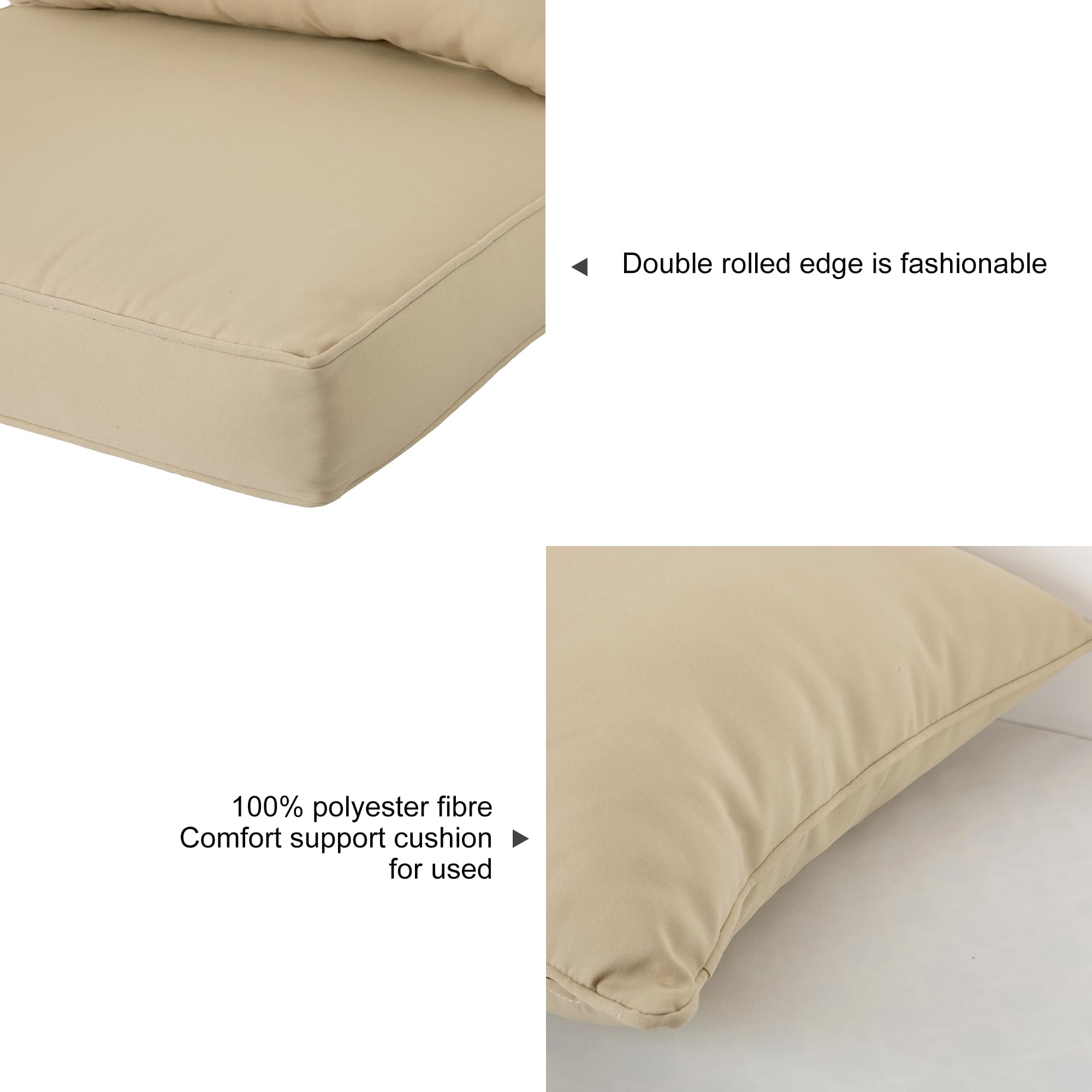 ARTPLAN All-Weather Outdoor Loveseat Cushions Set of 5 - Waterproof Patio Deep Seating Cushions for Garden, Deck & Poolside Furniture - Perfect for Relaxing Outdoors