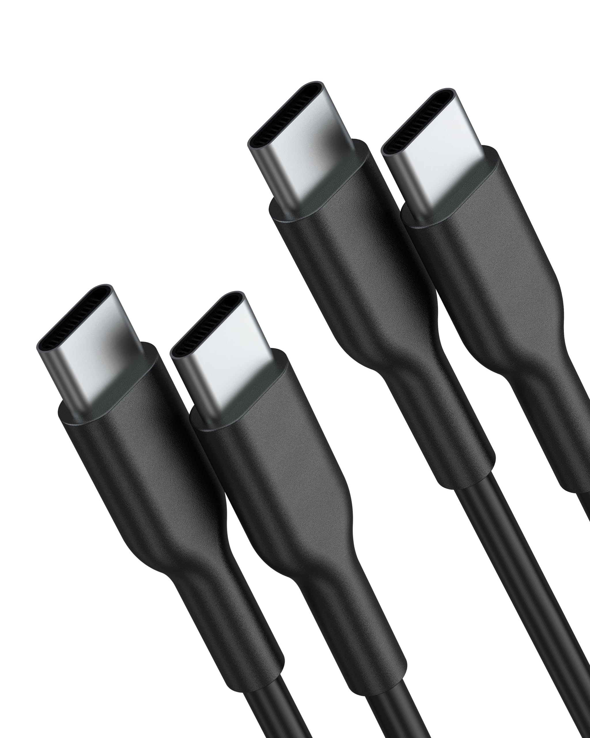 USB C to USB C Cable 2-Pack (6ft, 60W Fast Charging) Compatible with iPhone 15/15 Pro Max/Plus, iPad Mini 6/Air 4/Pro 2021, MacBook Pro 2020, Samsung Galaxy S23 & Nintendo Switch - Perfect for Home, Office & Travel Charging