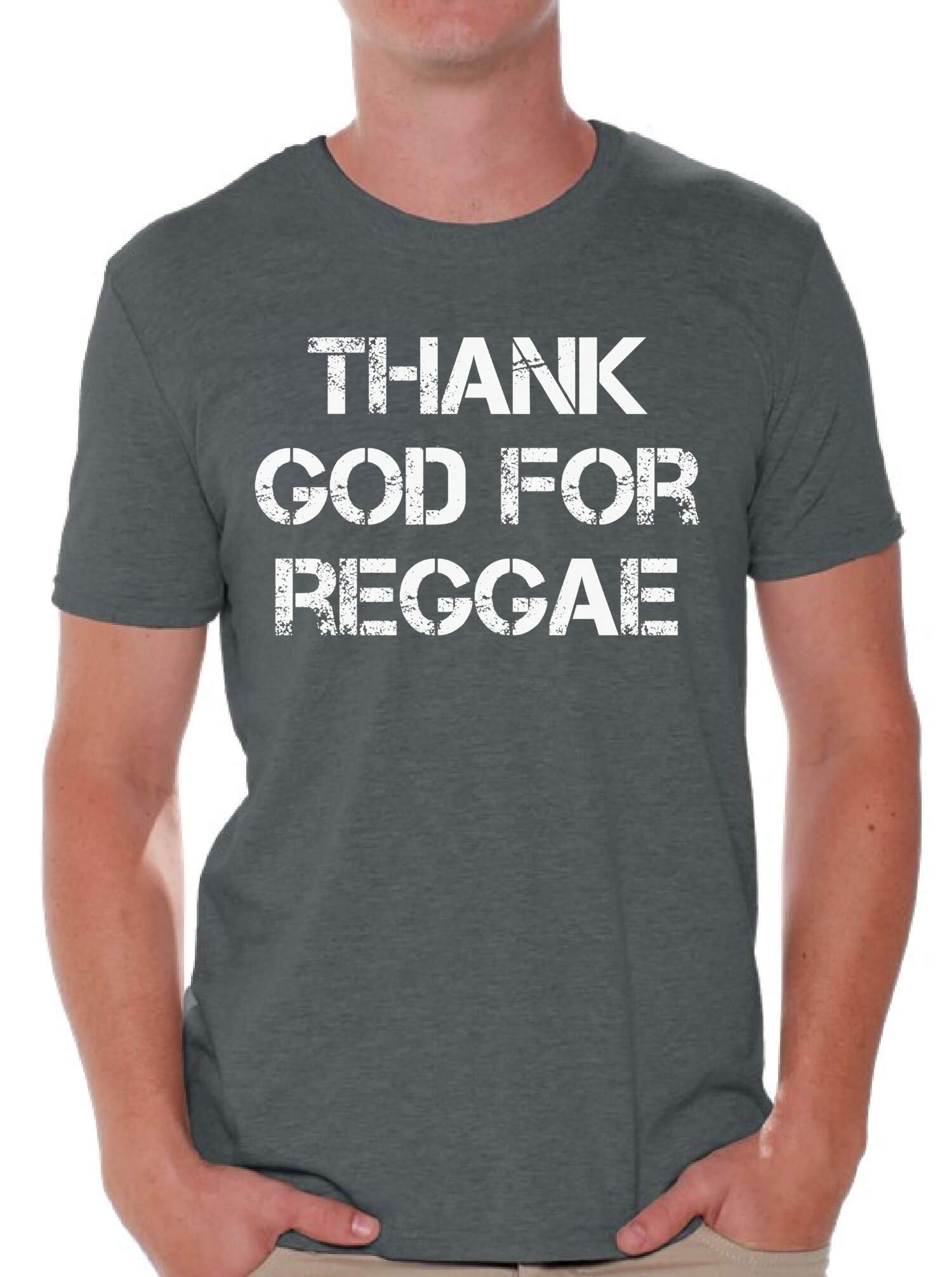 Thank God for Reggae Christian T-Shirts for Men | Religious Reggae Graphic Tees | Casual Wear for Church, Concerts & Everyday Outfits