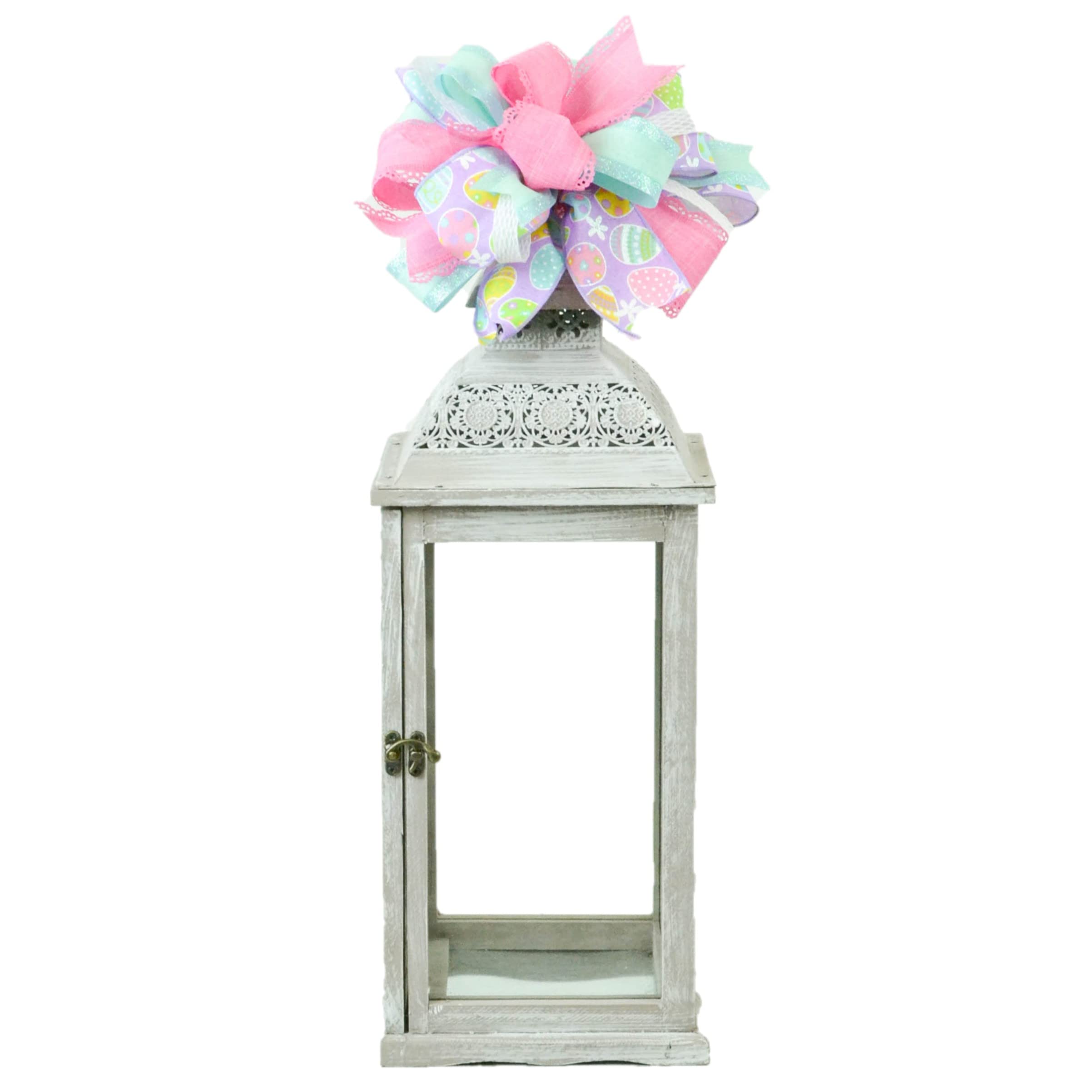 Handmade Burlap Lantern Wreath Bow - Farmhouse Style Decorative Embellishment for DIY Wreaths (Set of 25) - Perfect for Easter Decor, Spring Home Decor, and Rustic Wedding Centerpieces