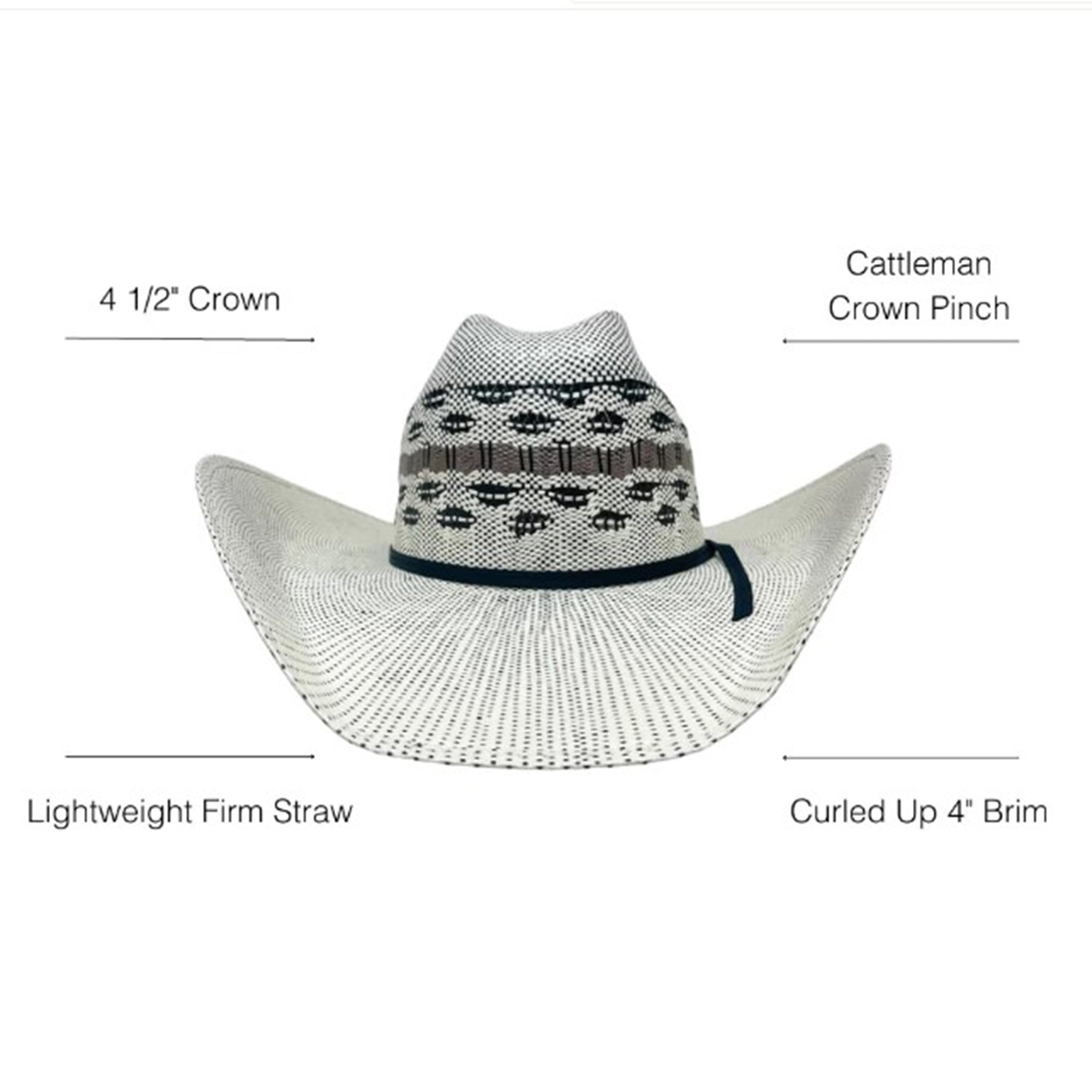 American Hat Co. Cisco Cream Straw Hat for Women - Summer Beach Sun Hat with Wide Brim - Perfect for Outdoor, Vacation, and Gardening
