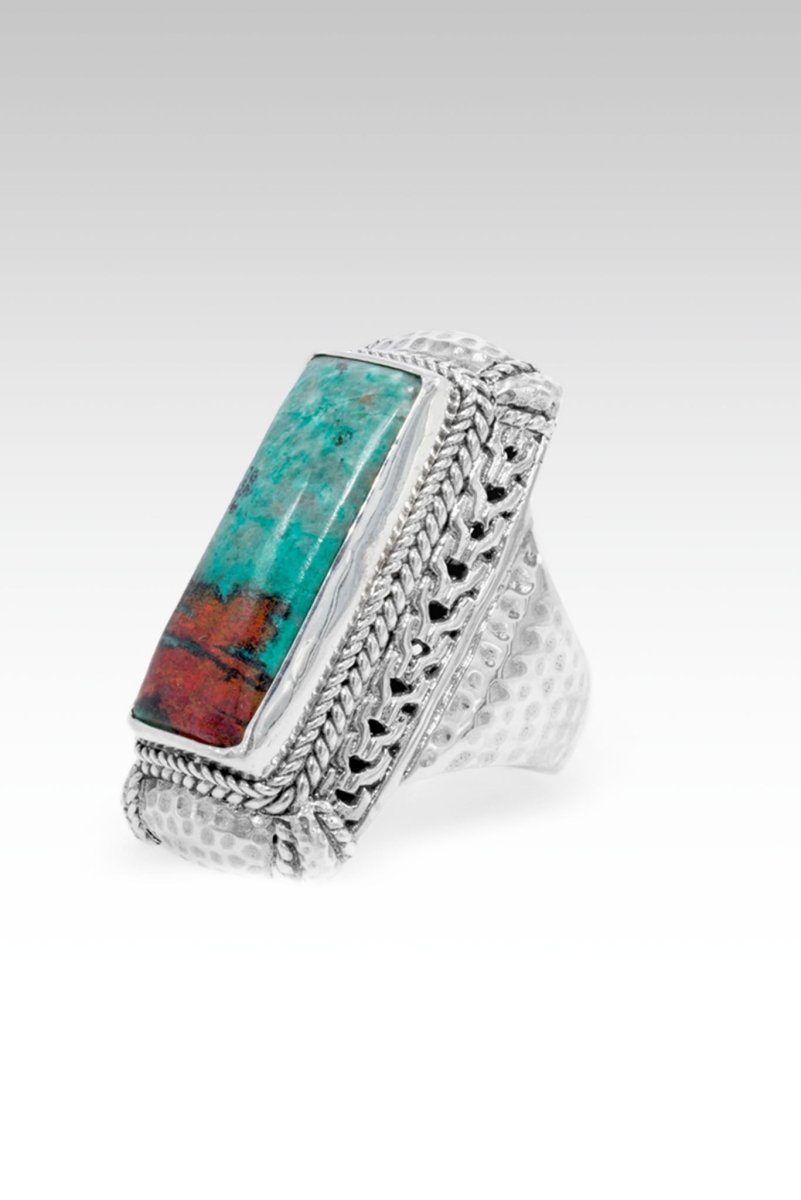 Tranquil Devotion Ring™ in Chrysocolla Sonora - Handmade Spiritual Jewelry for Meditation & Yoga - Perfect for Mindful Gifts & Energy Healing