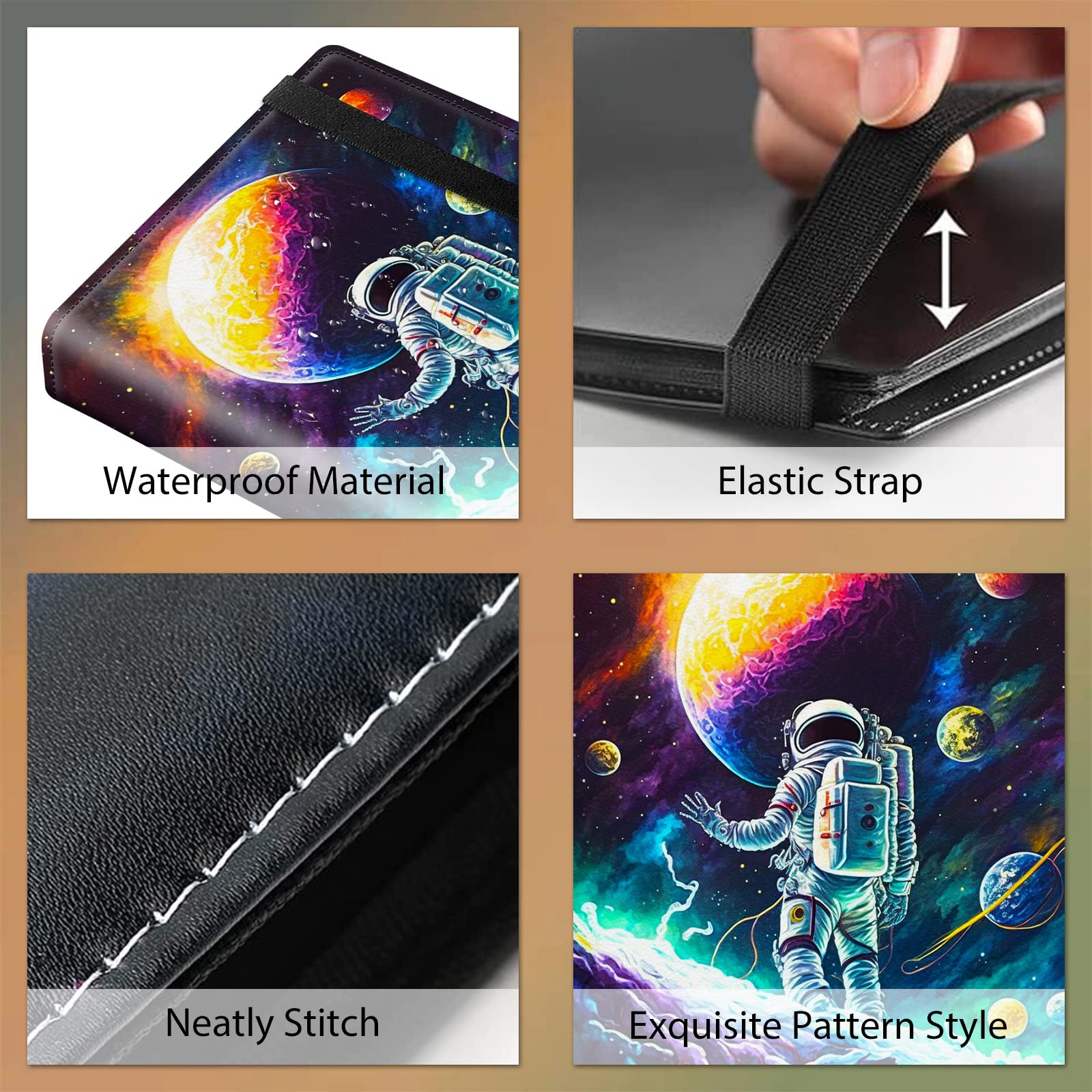 Premium 4-Pocket Trading Card Binder - Holds 160 Cards with Double-Sided Display Pages, Durable Card Holder Album for Sports & Collectible Cards (Standard Size) - Perfect for Organizing Astronaut, Space & Sports Card Collections