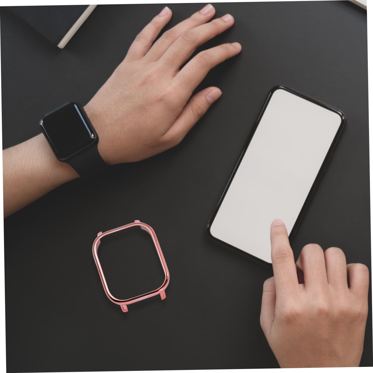 Hemobllo Tempered Glass Screen Protector & PC Bumper Case for Smartwatch - Durable Scratch-Resistant Cover for Exercise, Fashion, and Daily Use