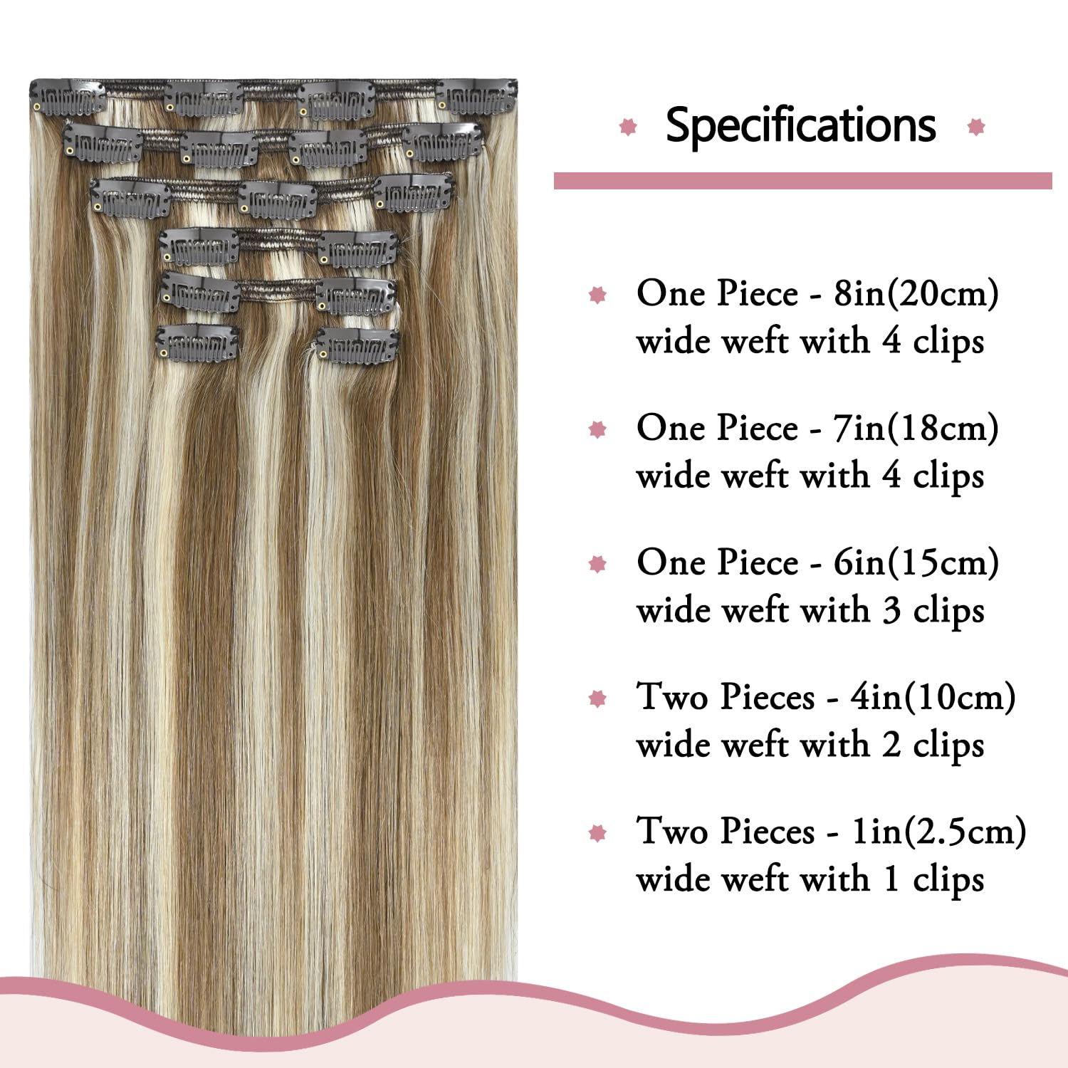 HUAYI Clip In Human Hair Extensions - 22 Inch Ash Blonde Mixed Platinum Blonde 120g, 100% Real Human Hair Weft for Women | Premium Quality Remy Hair for Natural Volume & Length | Perfect for Daily Wear, Parties, Weddings & Special Occasions