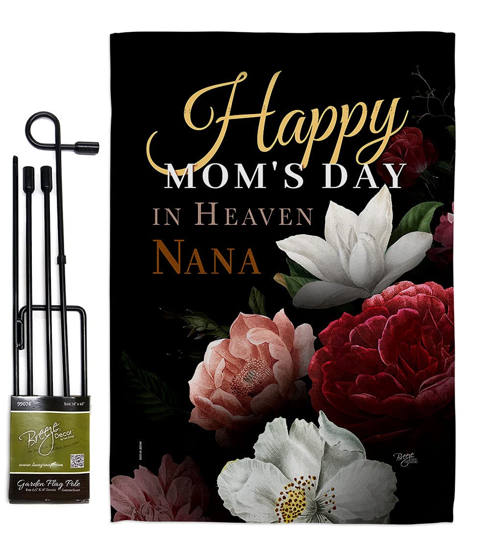Heavenly Nana Garden Flag Set - Double-Sided Flower Decor for Mother's Day & Home Yard
