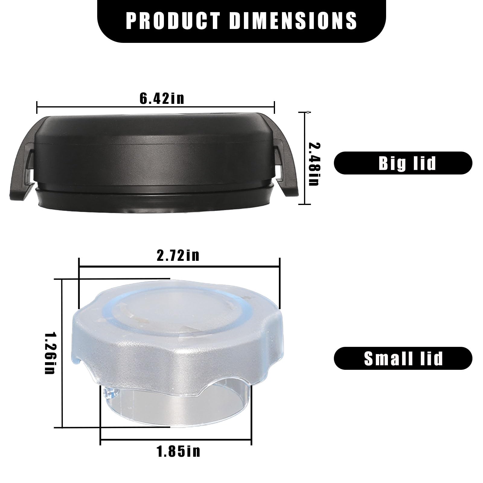 Vitamix 64 Oz Blender Replacement Lid - Compatible with Professional Propel Series & Low-Profile Containers - Durable Blender Cover for Smoothies, Soups & Food Prep