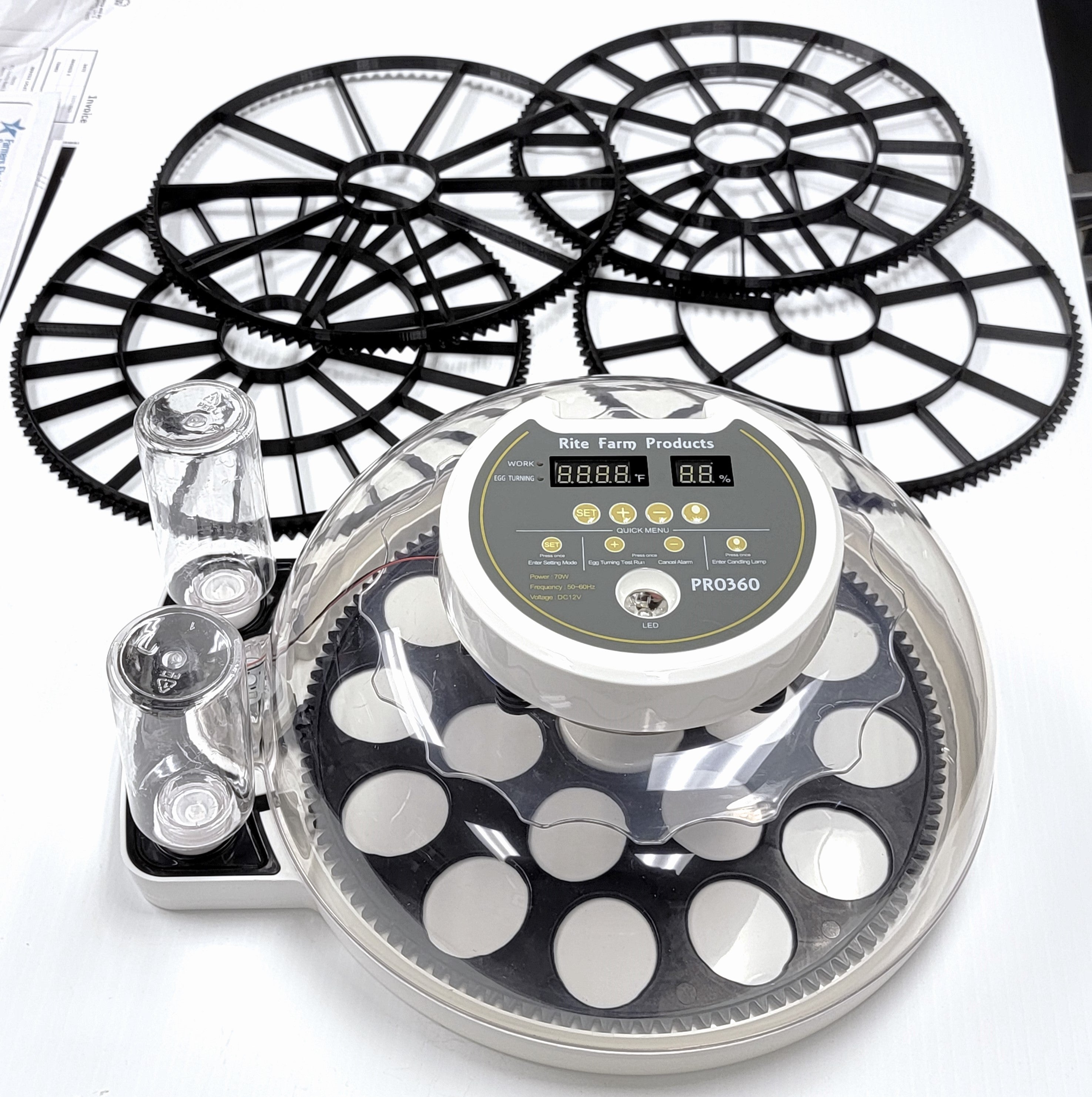 Deluxe Pro 360 Rite Farm Products 21 Egg Chicken Incubator with 5 Automatic Egg Turner Trays - Perfect for Poultry Farming, Hatching Eggs at Home, and Backyard Chicken Raising